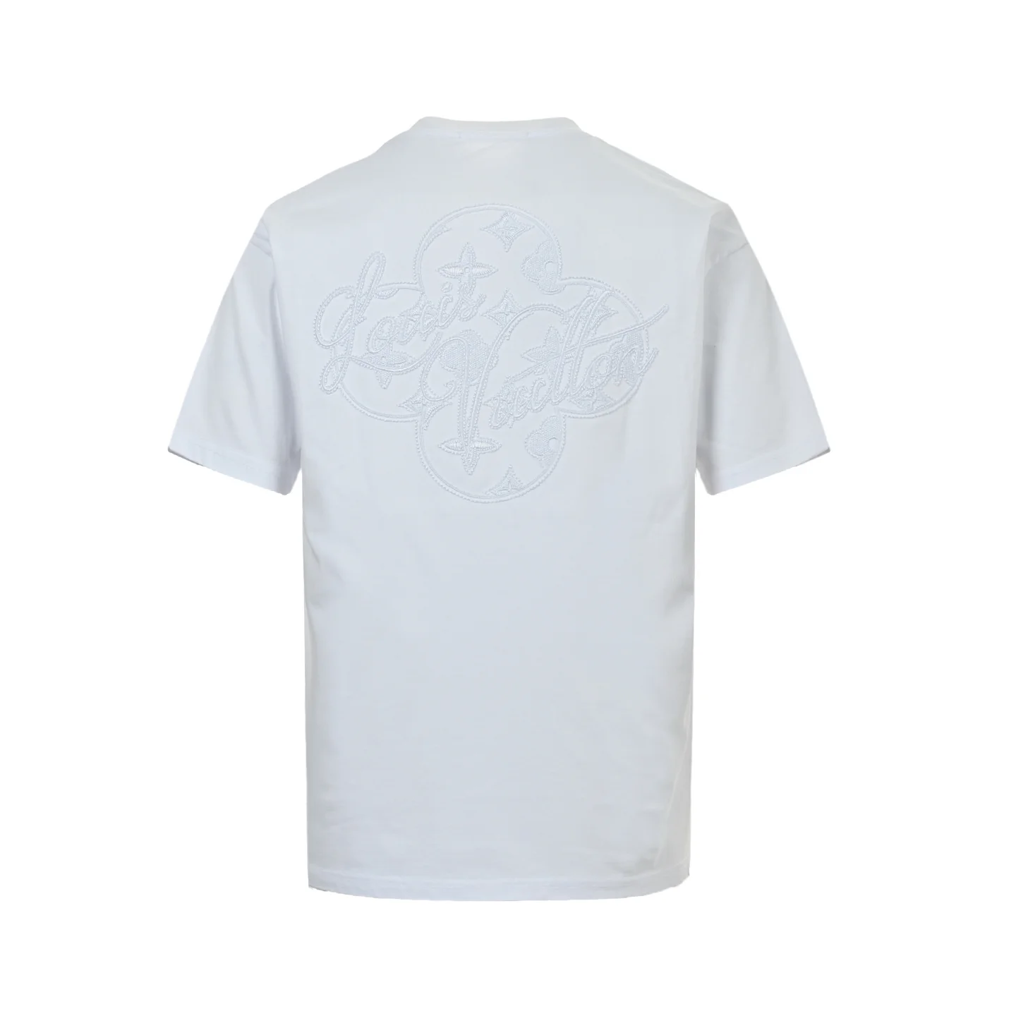 Embroidered Monogram Flower Cotton T-Shirt D21012621 — view 3