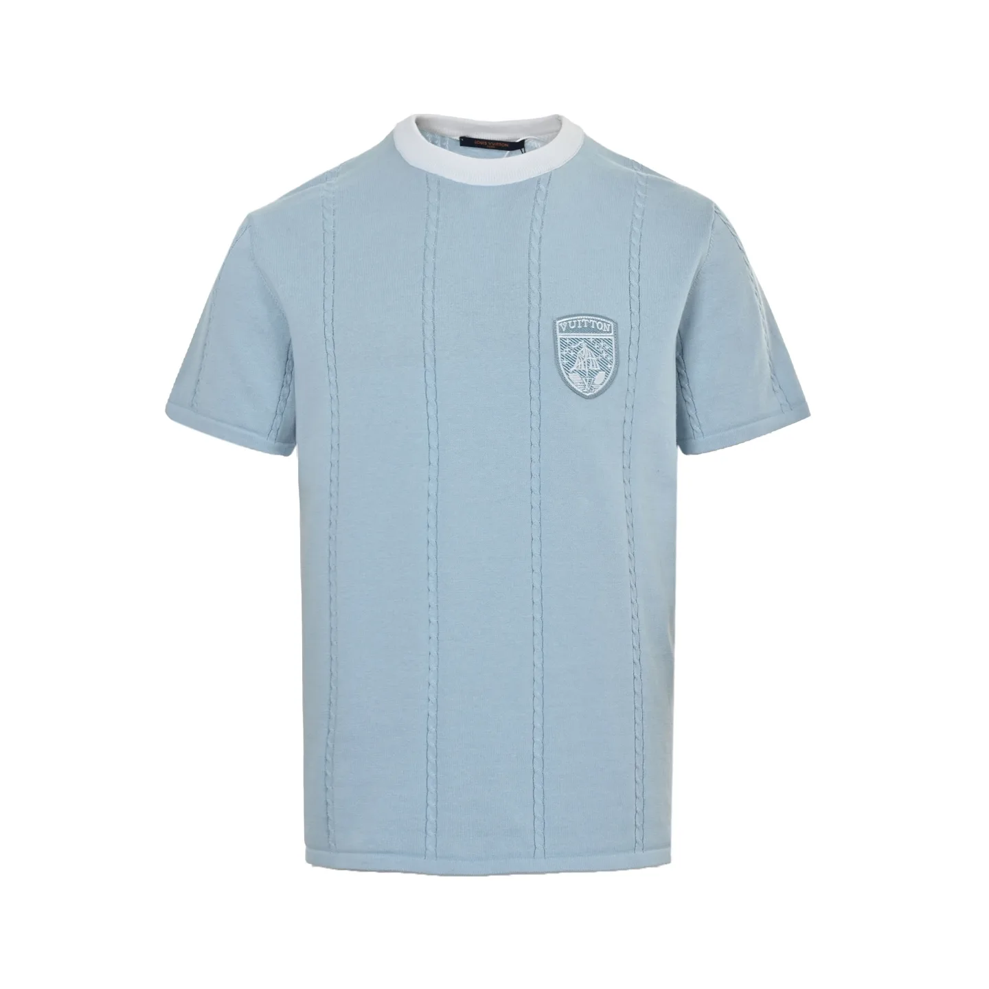 Embroidered Logo Knit Short-Sleeve Sweater D22012627