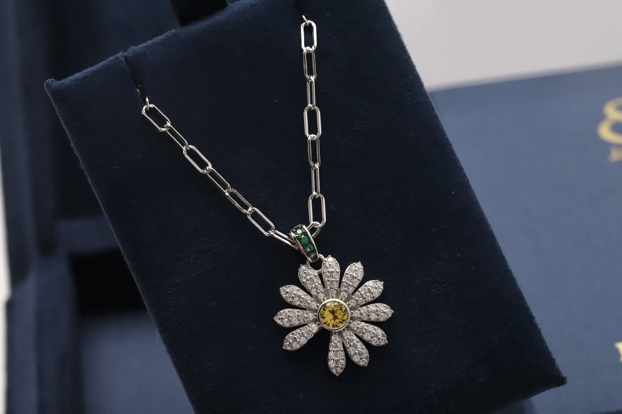 Jacob & Co. x PEACEMINUSONE Daisy Pendant Necklace (Sterling Silver) D27517028 — view 3