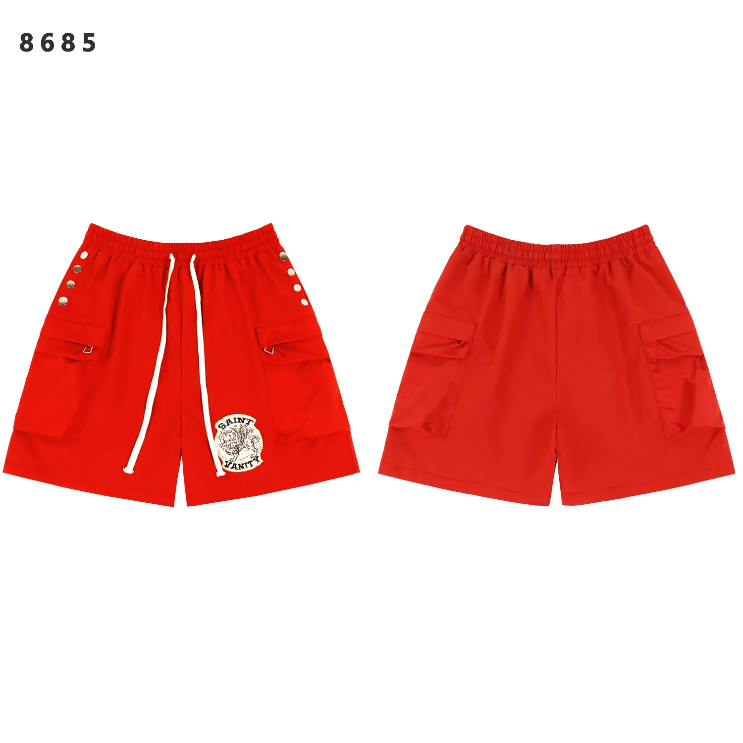 Embroidered Cargo Drawstring Shorts D9811795 — view 2