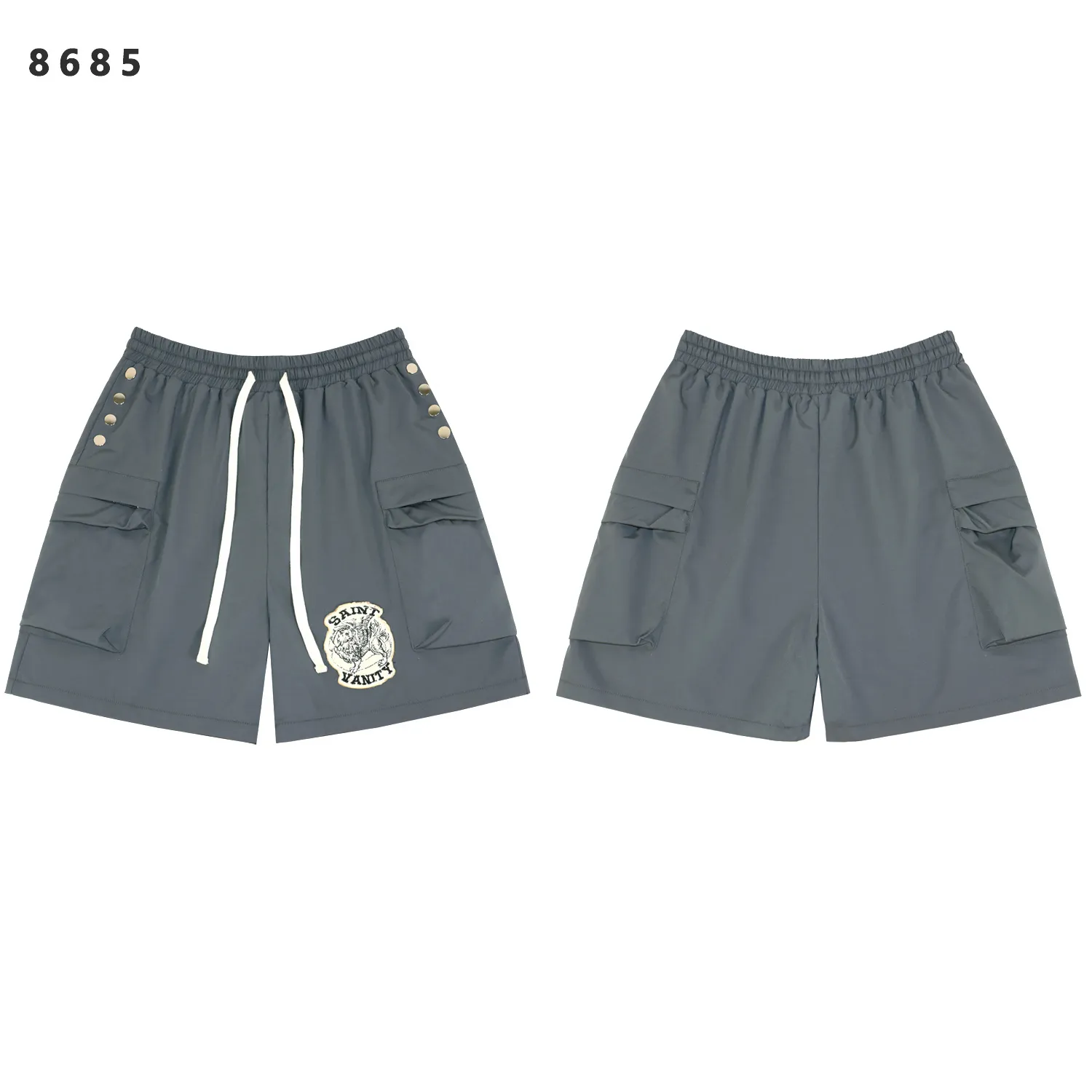 Embroidered Cargo Drawstring Shorts D9811795 — view 3