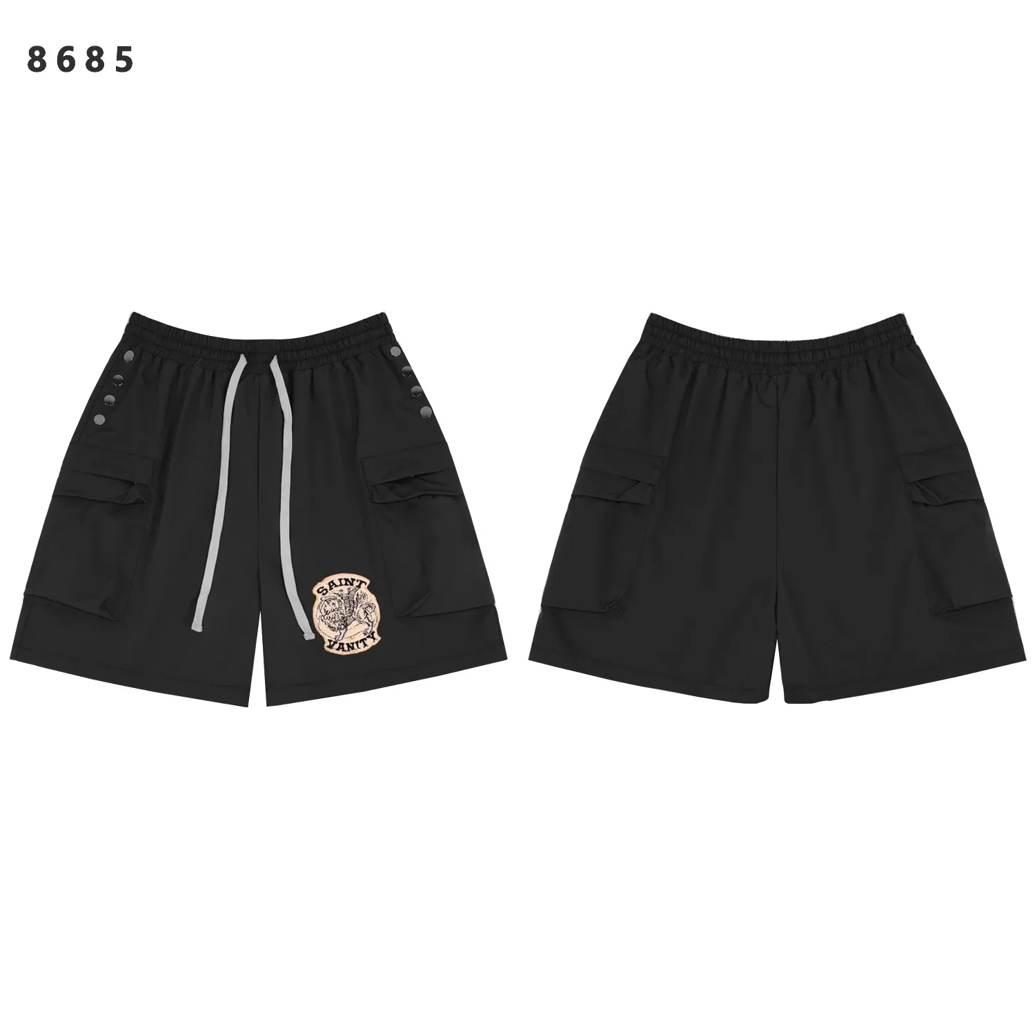 Embroidered Cargo Drawstring Shorts D9811795 — view 4