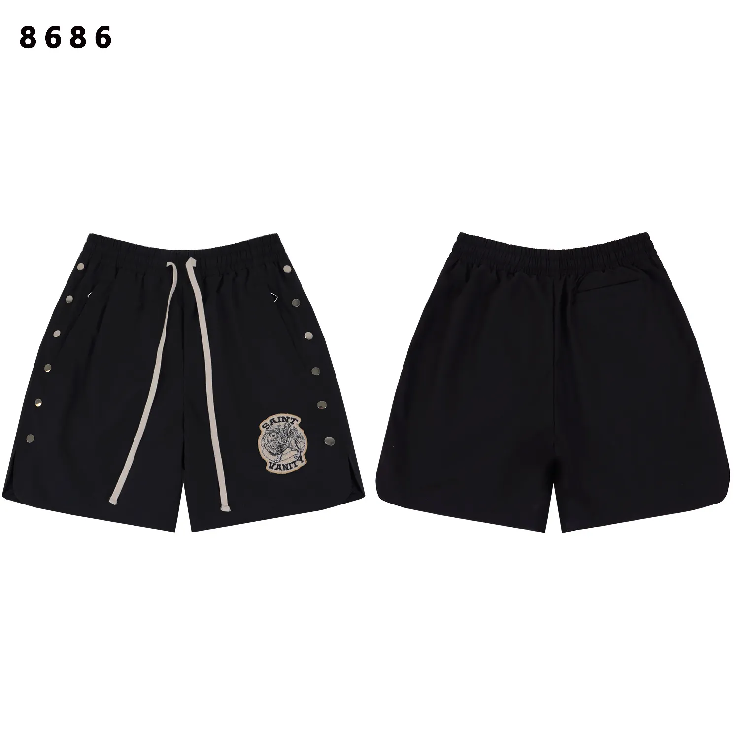 Embroidered Snap-Button Sport Shorts D9811794 — view 2