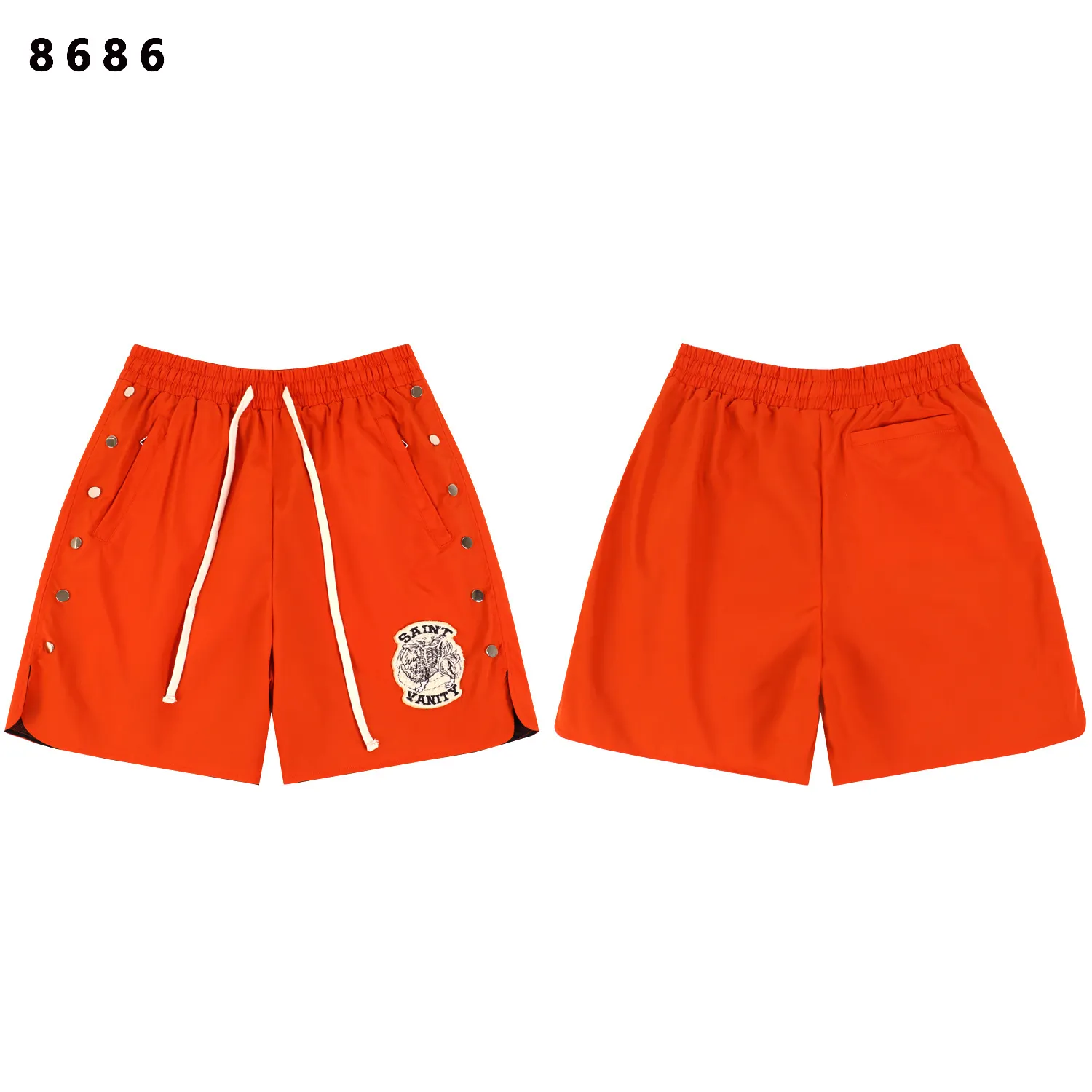 Embroidered Snap-Button Sport Shorts D9811794 — view 3