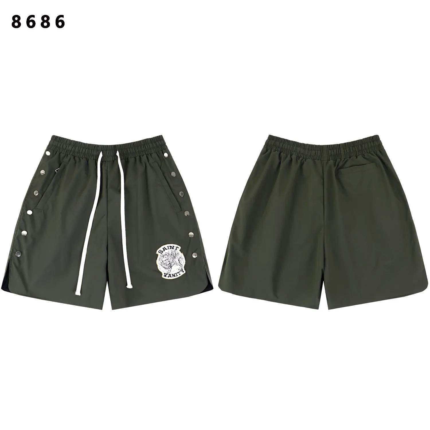 Embroidered Snap-Button Sport Shorts D9811794 — view 5