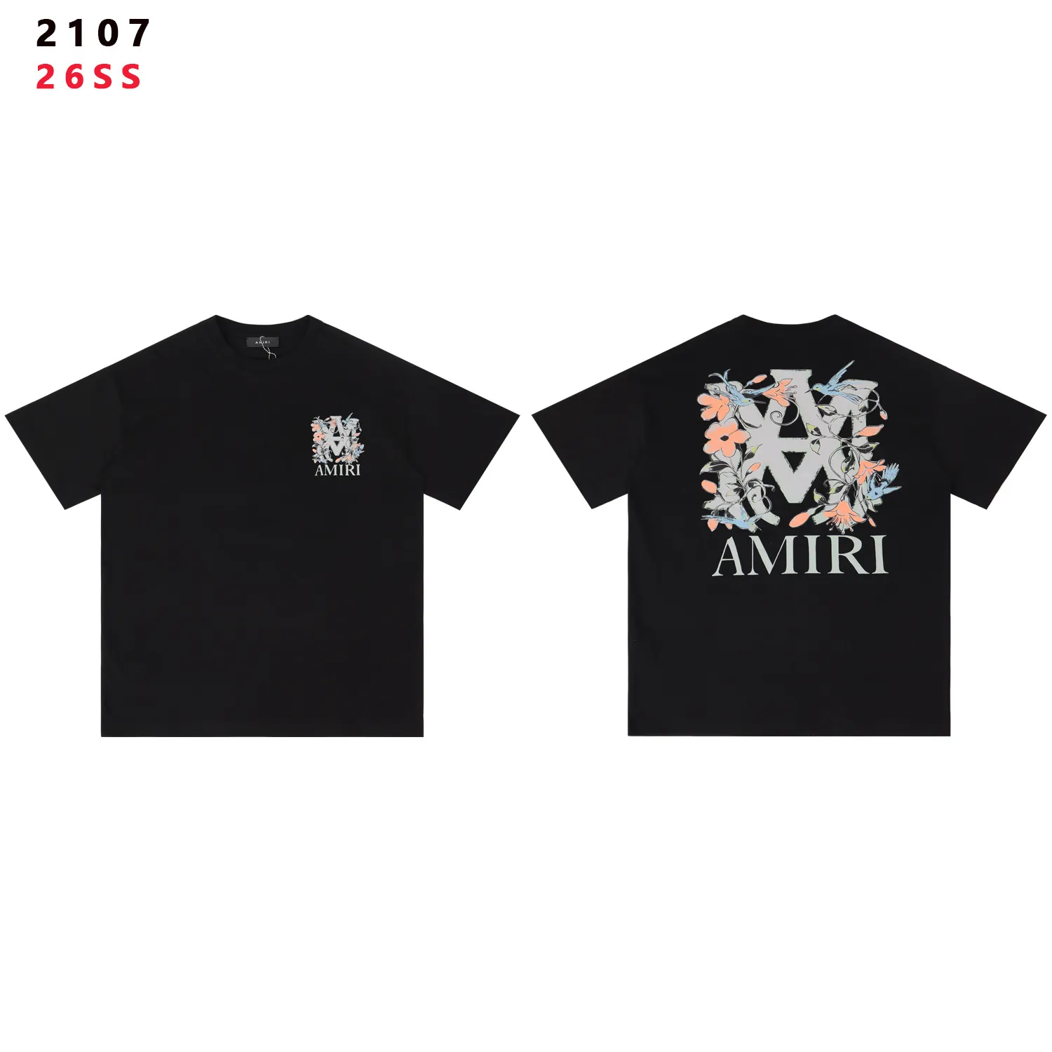 Amiri Floral Bird Logo Cotton T-Shirt D8211740 — view 2