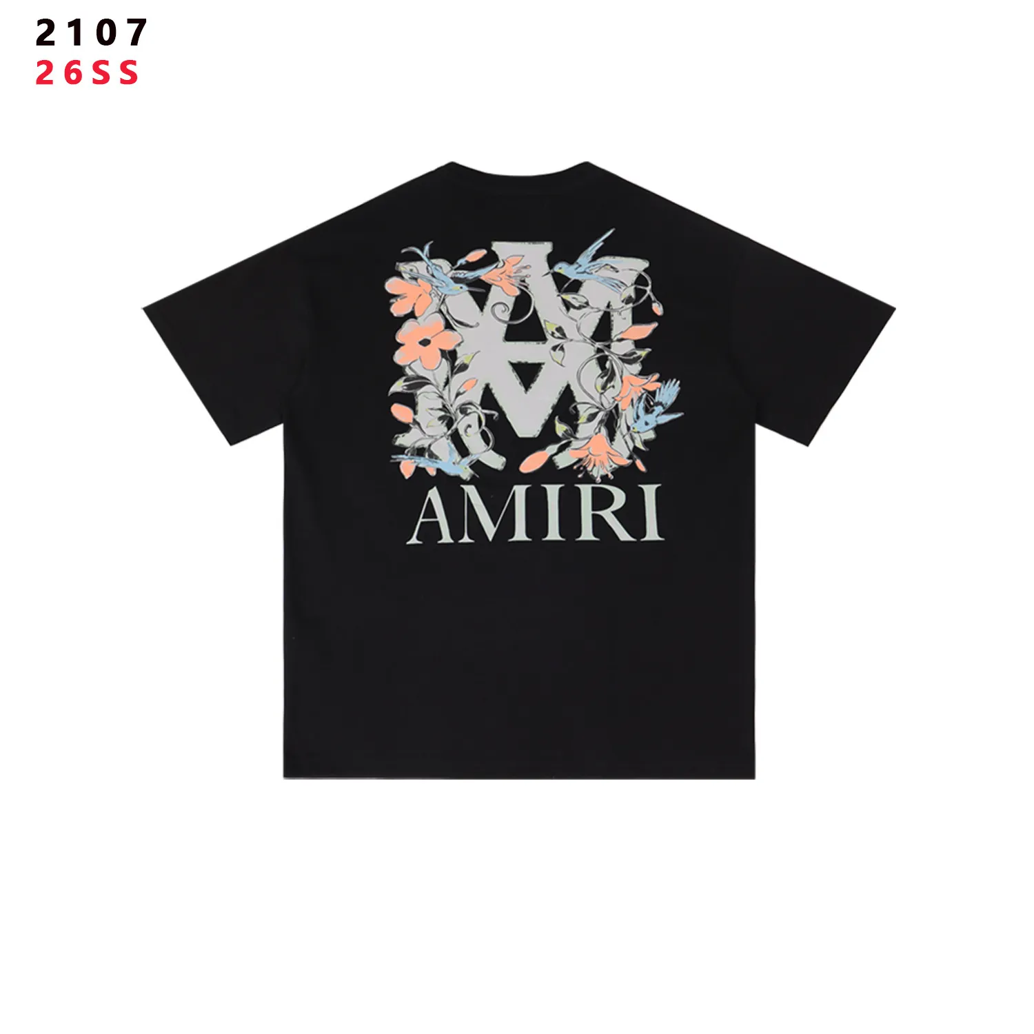 Amiri Floral Bird Logo Cotton T-Shirt D8211740 — view 4