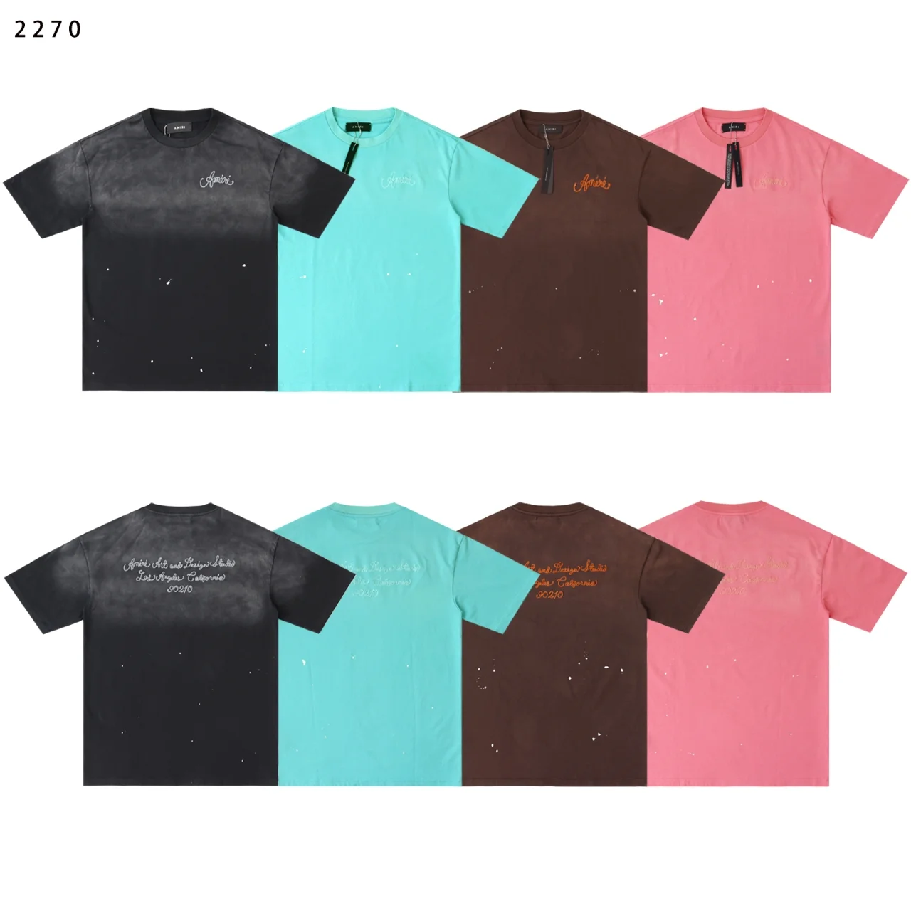 Amiri Design Studio Embroidered Paint-Splatter T-Shirt D9011801 — view 2