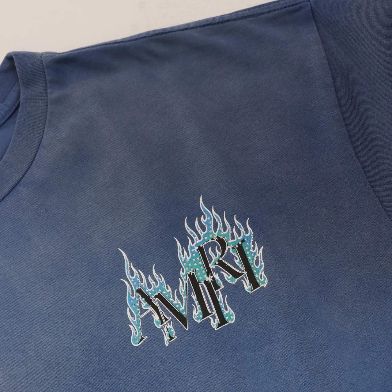 Flame Logo Rhinestone-Embellished Washed T-Shirt D9211827 — view 5