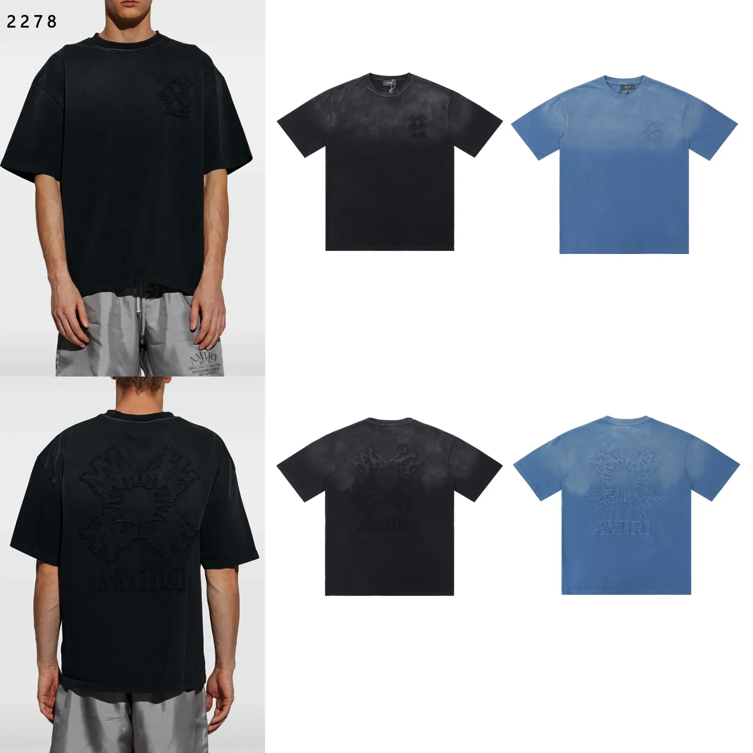Embroidered Logo Faded Cotton T-Shirt D9511816