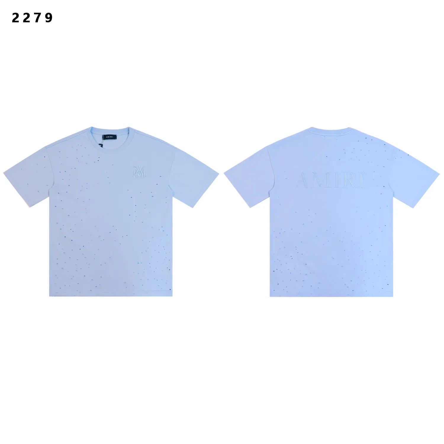 Distressed Logo-Embroidered Cotton T-Shirt D9811828 — view 3