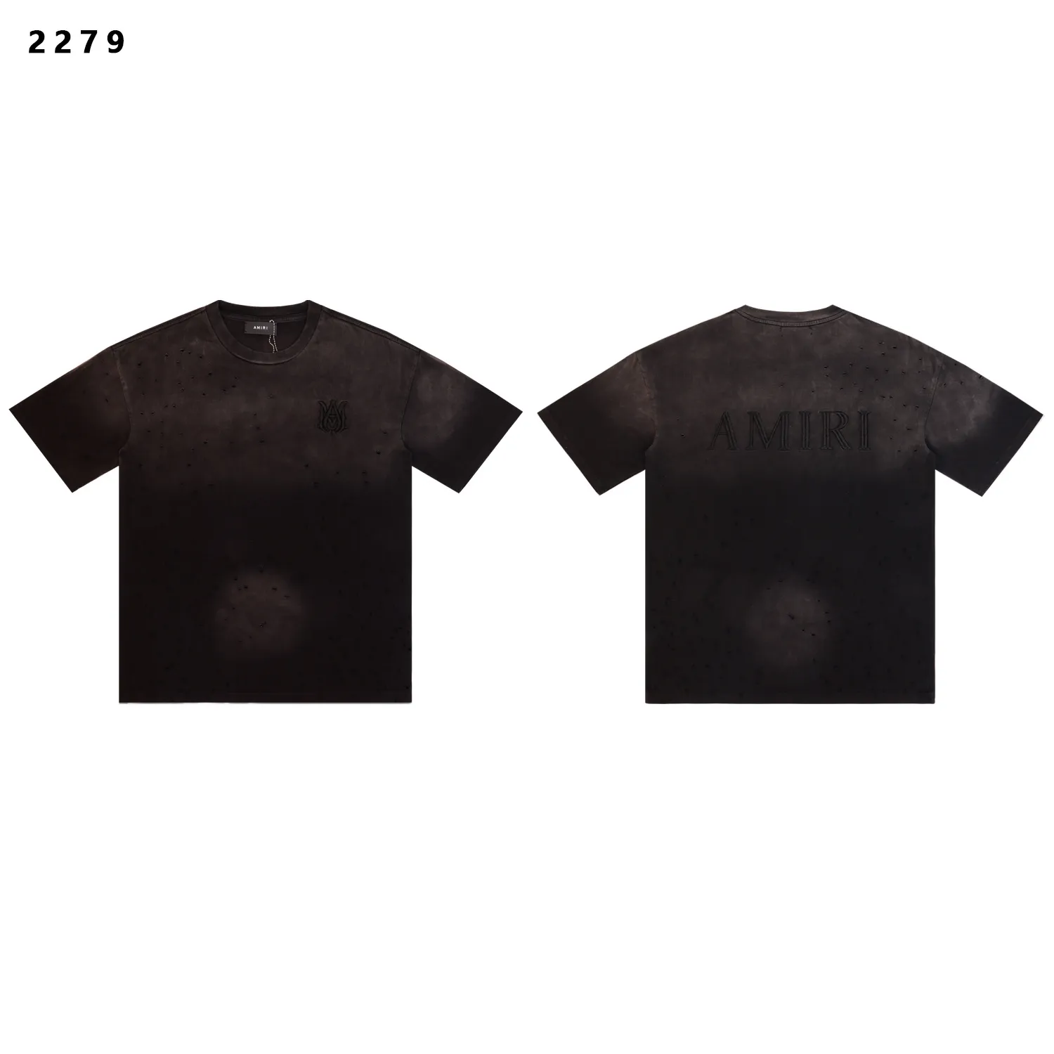 Distressed Logo-Embroidered Cotton T-Shirt D9811828 — view 4