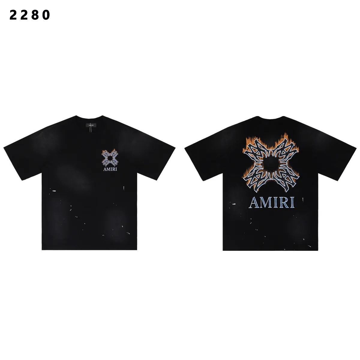 Quad Flames Distressed Oversized T-Shirt D8811799 — view 2