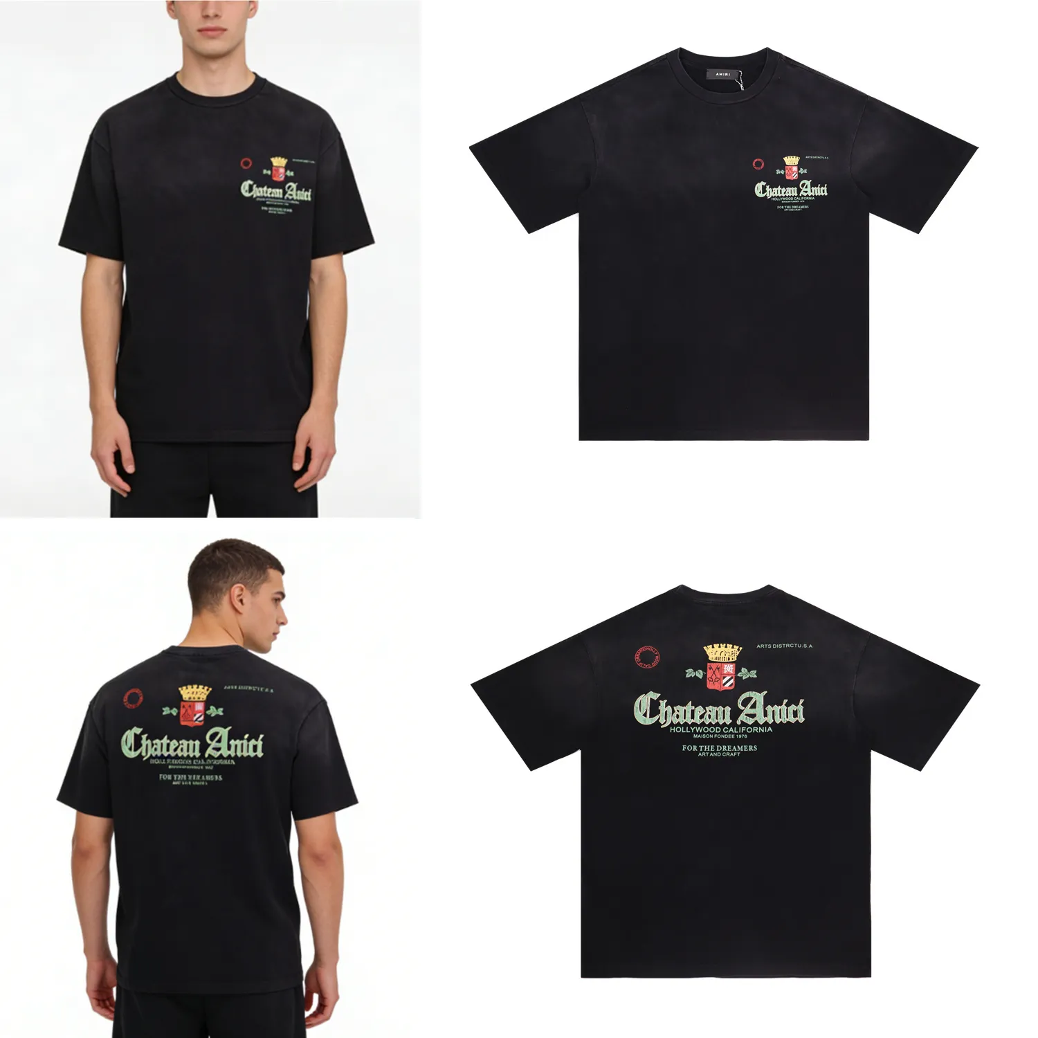 Chateau Amici Crest Logo Washed T-Shirt D8511745