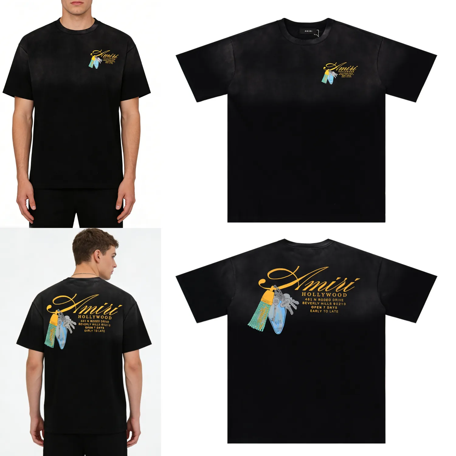 Hollywood Key Graphic Washed Cotton T-Shirt D8511750