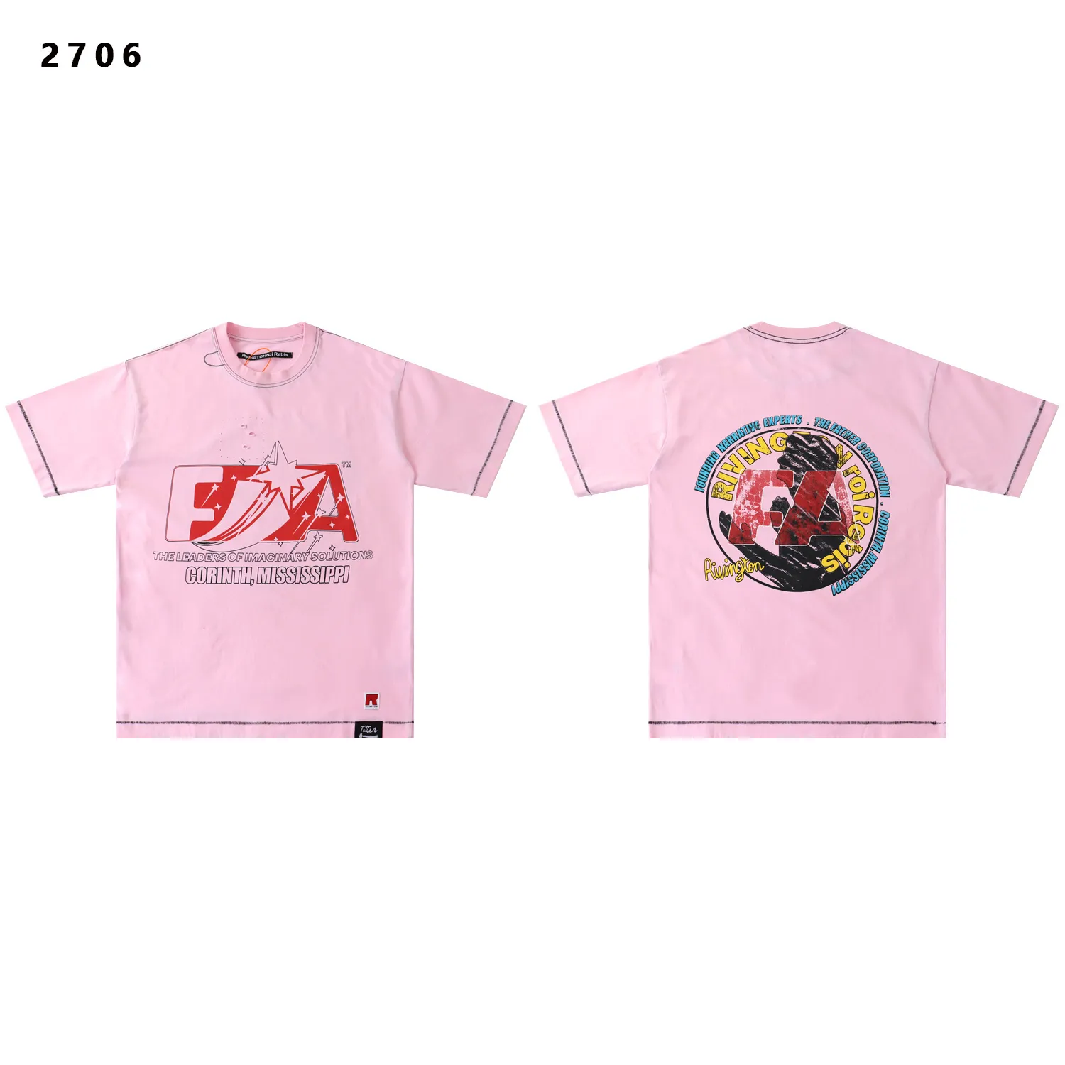 Graphic Print Washed Cotton T-Shirt D9511774