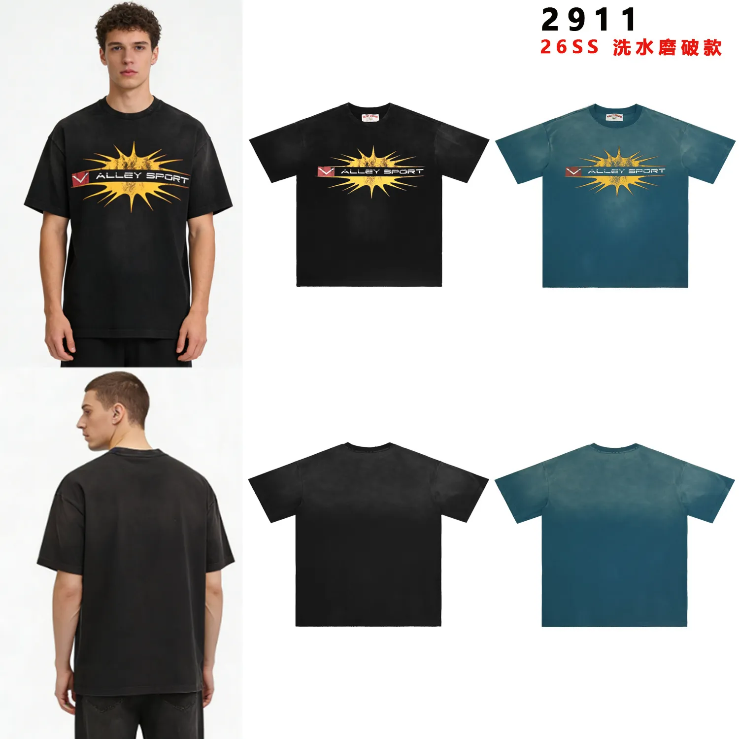 Valley Vale Sport Graphic Print Washed T-Shirt D8511749