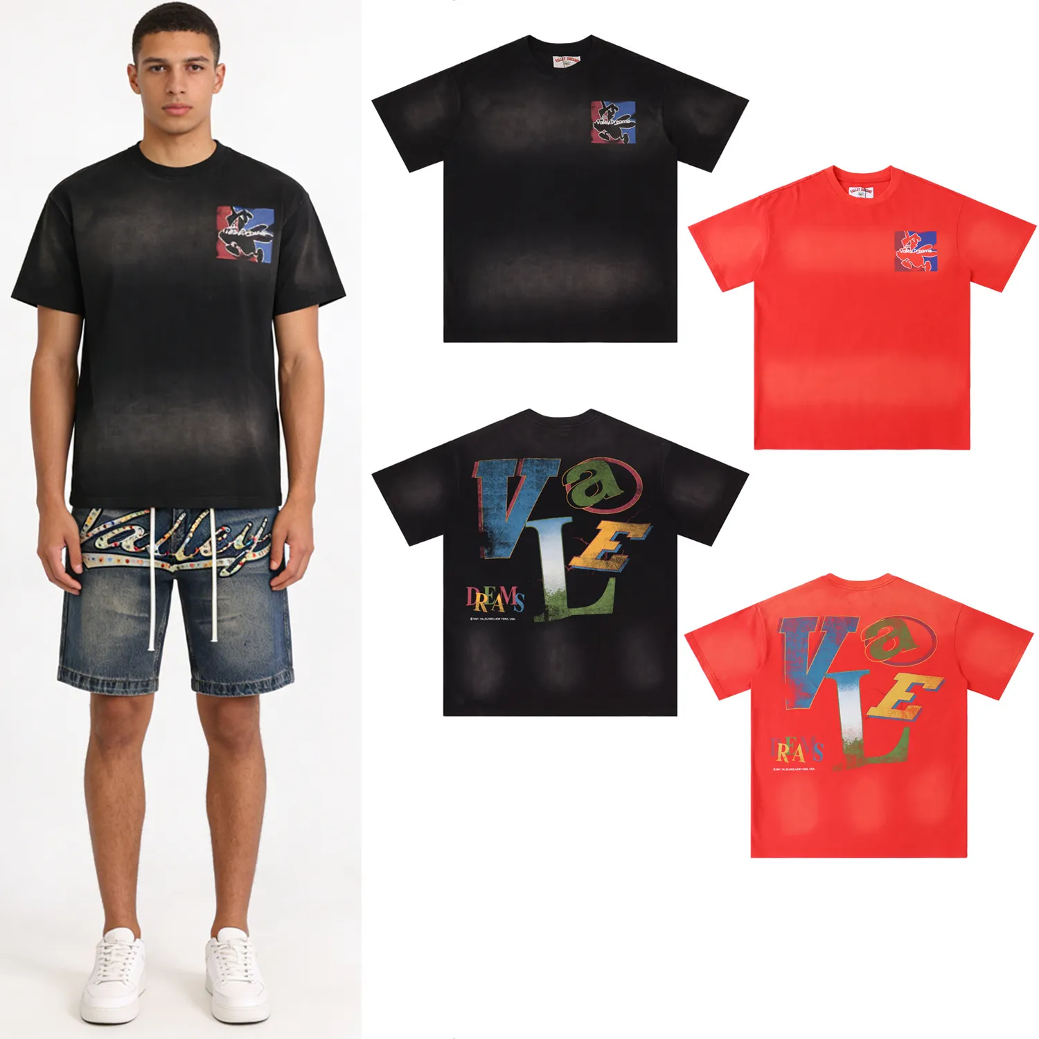 Vale Forever Graffiti Print Washed T-Shirt D9011733