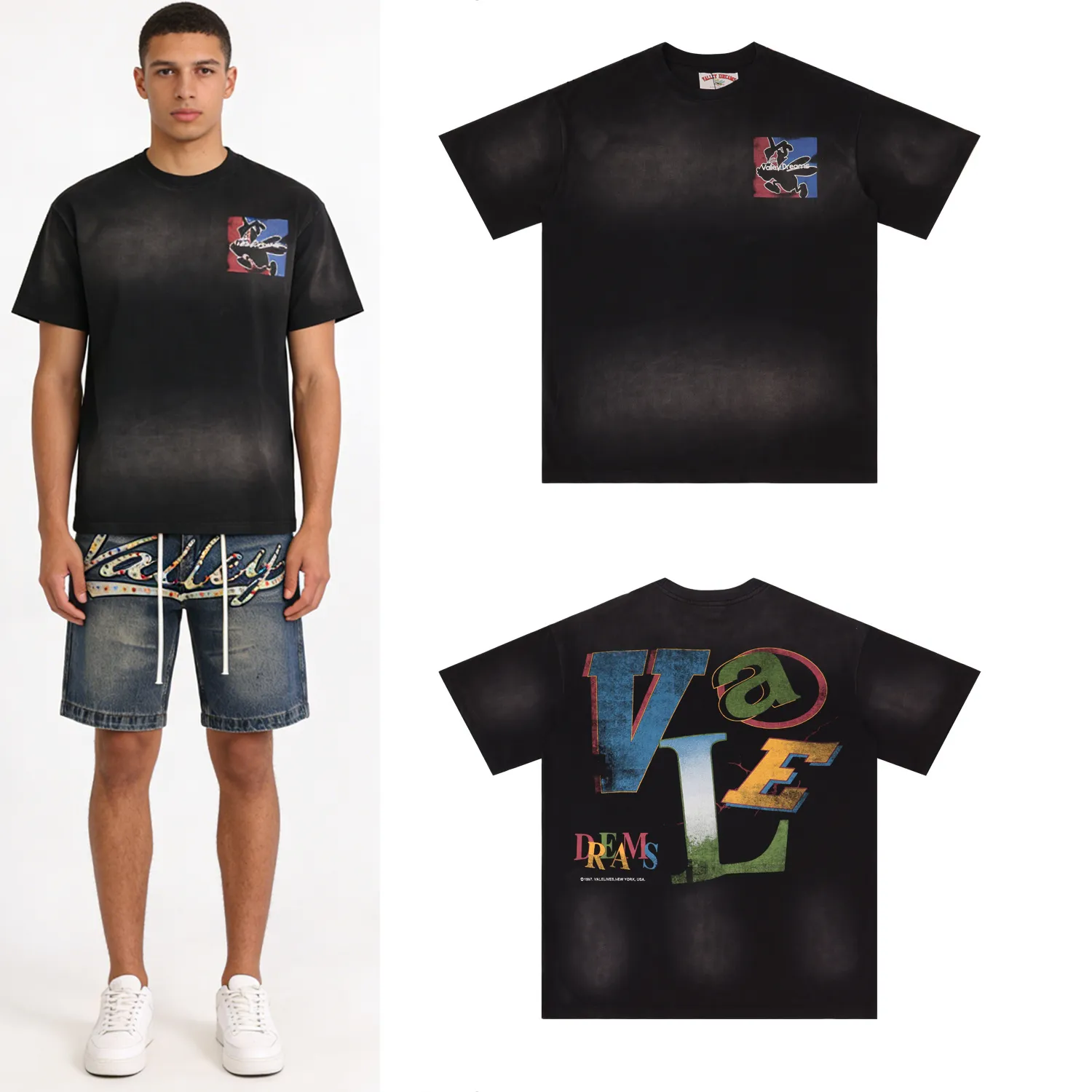 Vale Forever Graffiti Print Washed T-Shirt D9011733 — view 2