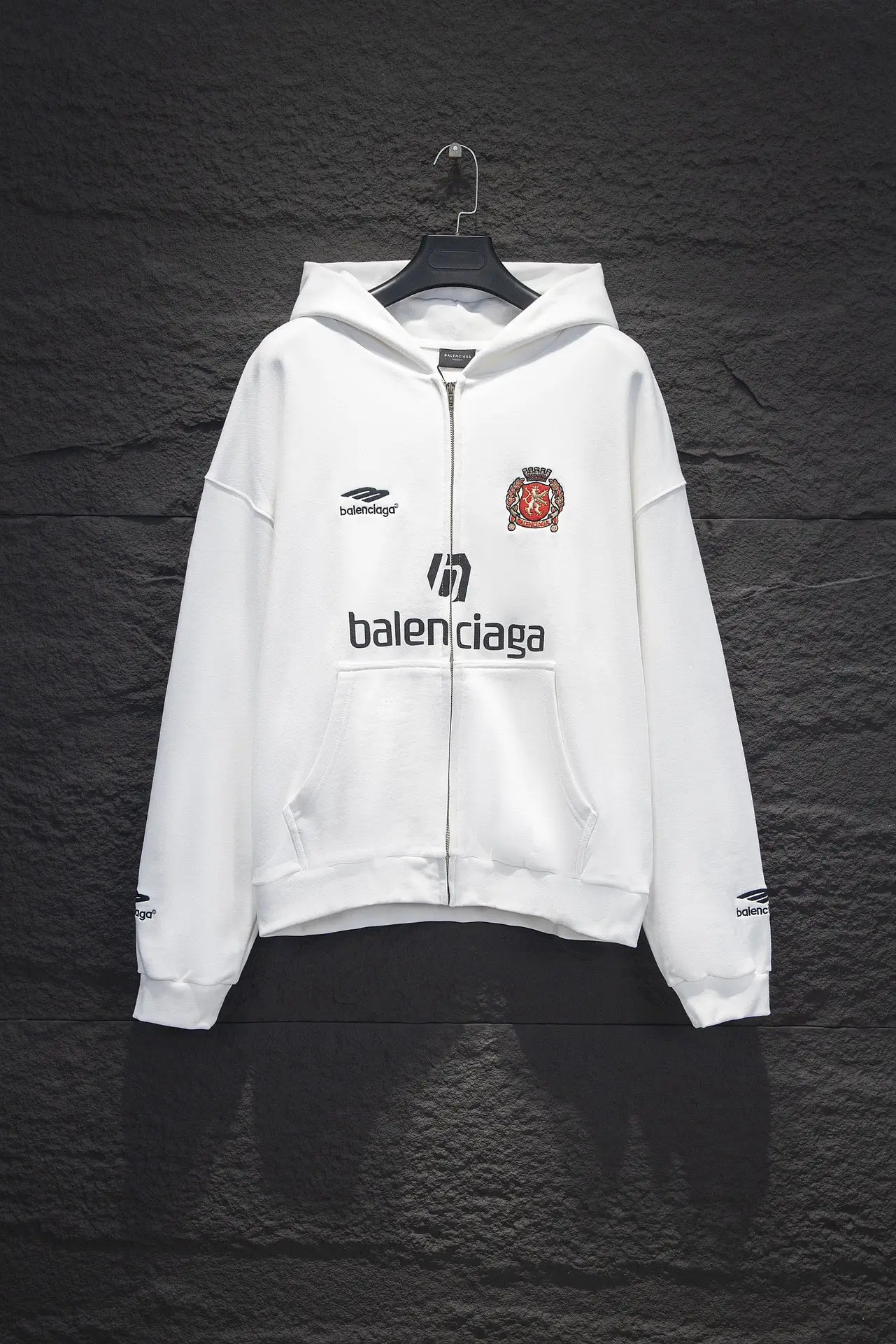 Logo-Embroidered Oversized Zip-Up Hoodie D21923007