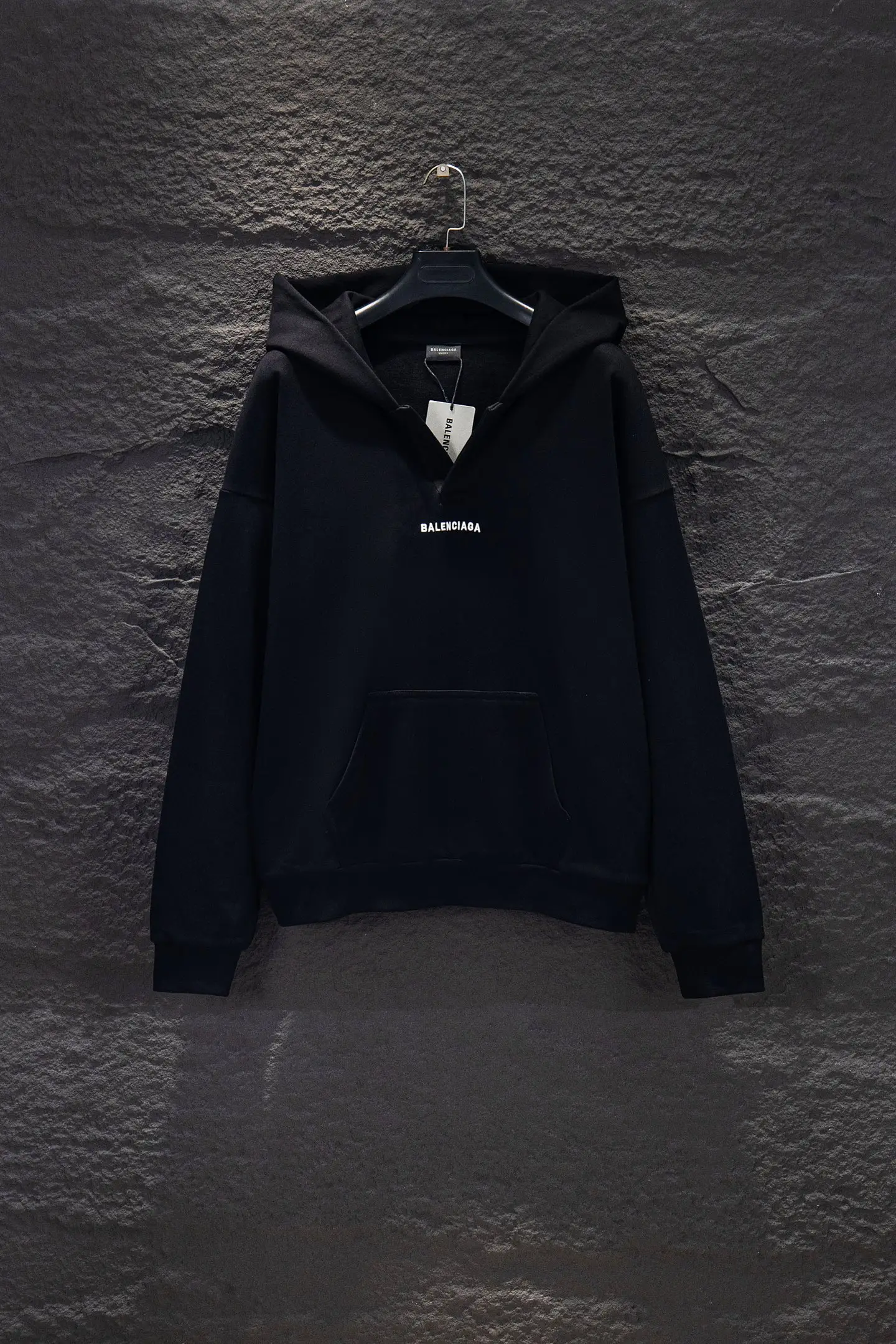 Logo Embroidered Oversized V-Neck Hoodie D18922989