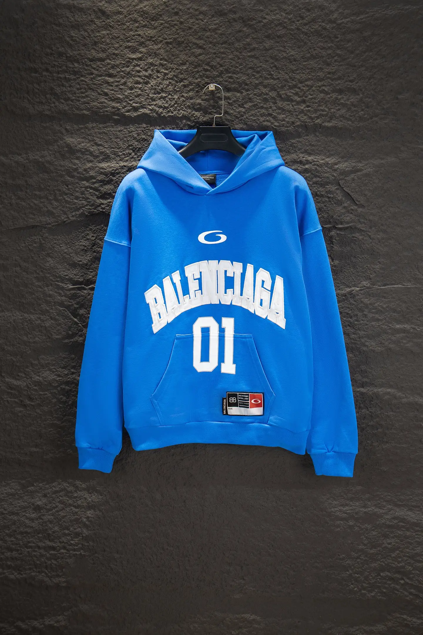 Oversized Jersey-Style Embroidered Hoodie D19522985