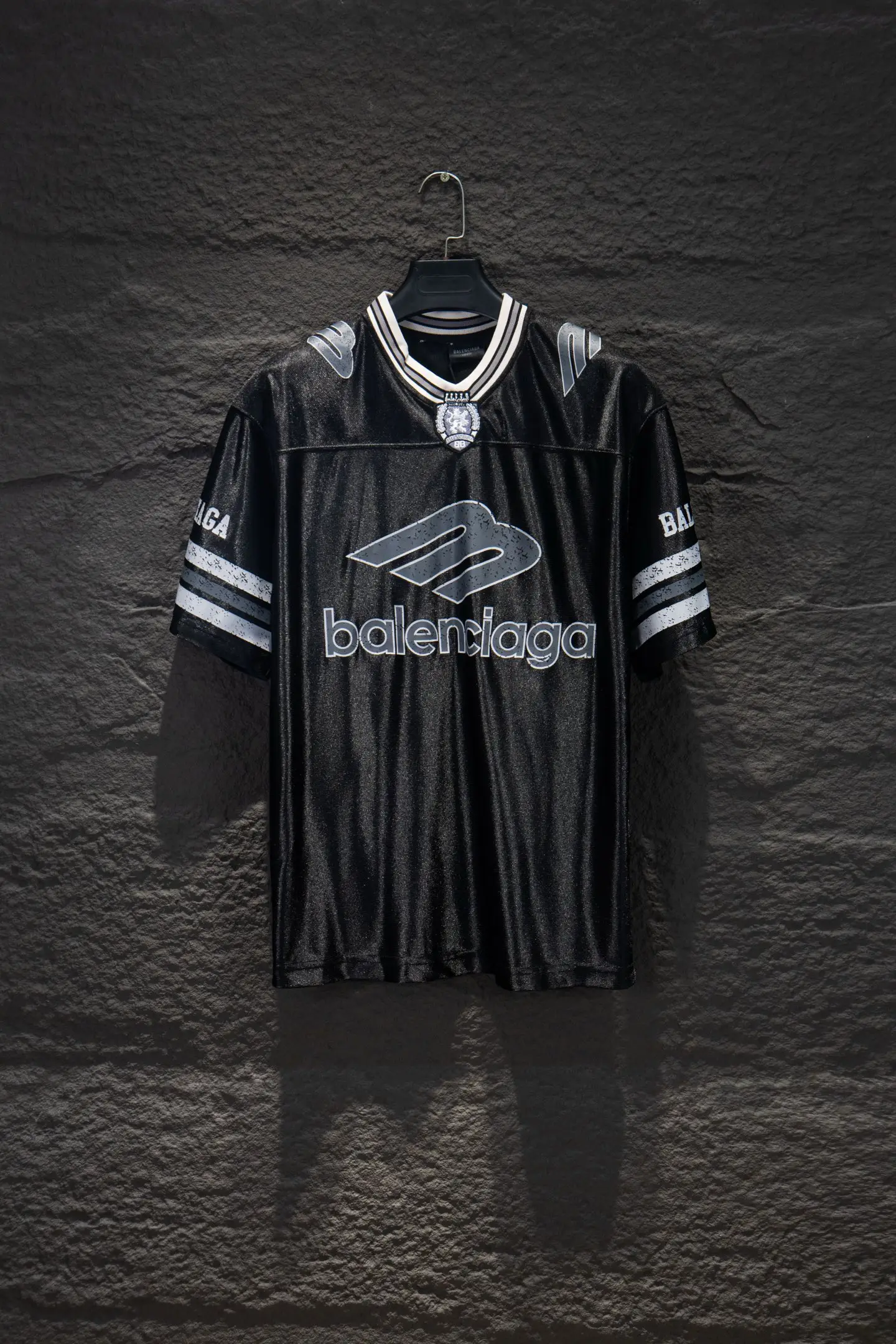 Oversized Paneled Mesh Jersey T-Shirt D13514969