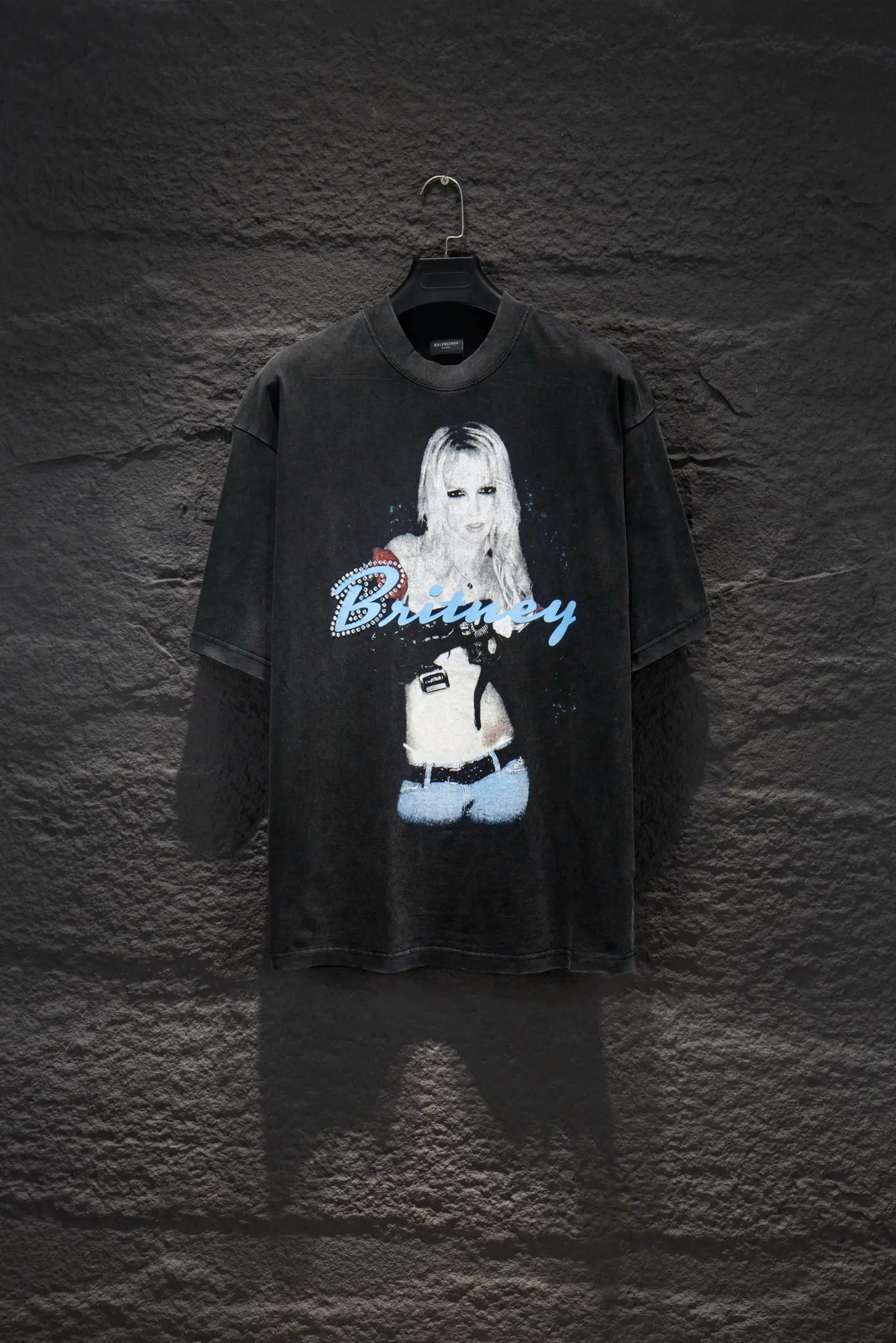 Oversized Rhinestone Graphic T-Shirt D12914967