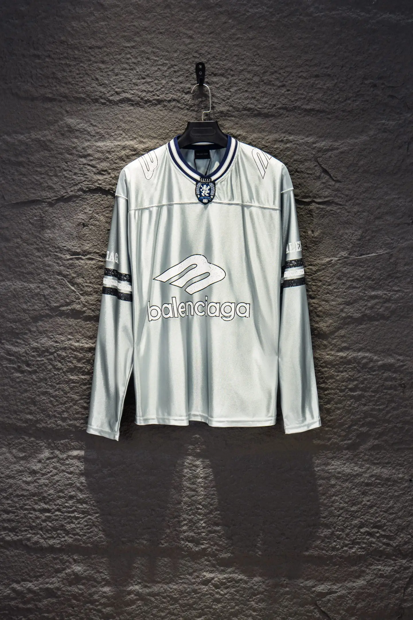 Oversized Long-Sleeve Soccer Jersey T-Shirt D13922966