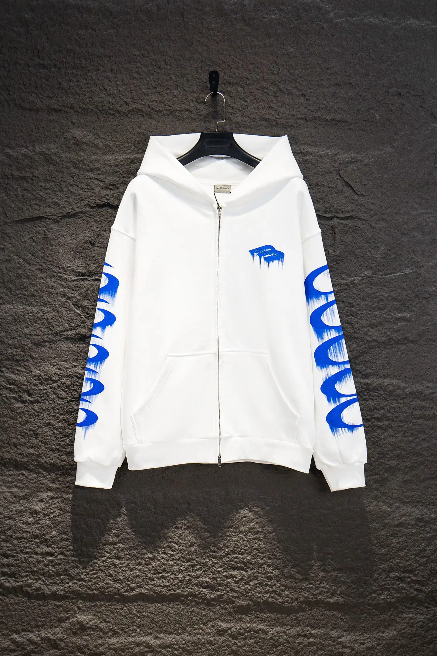 Oversized Embroidered Logo Zip-Up Hoodie D21922919
