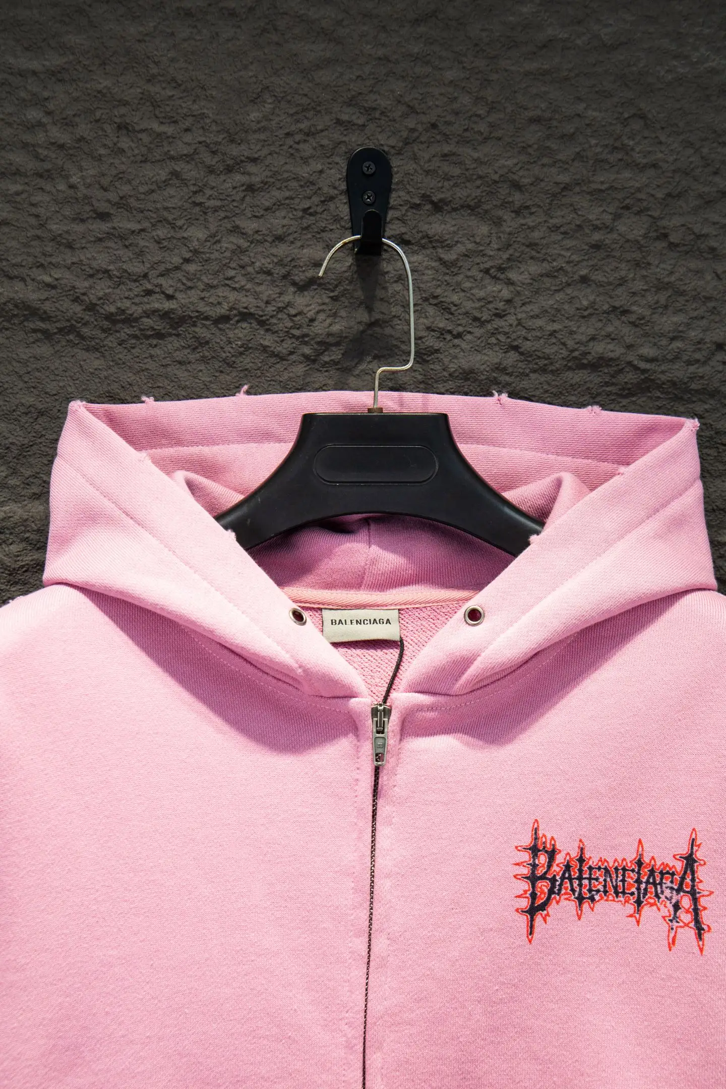 Distressed Graphic Zip-Up Hoodie D22522903 — view 3