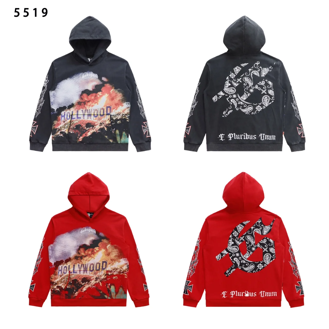 Hollywood Hills Graphic Print Hoodie D12811880