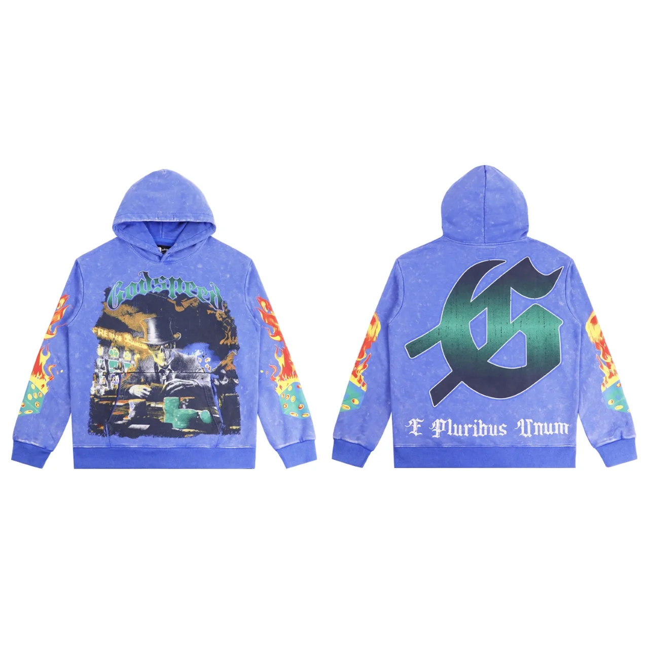 Godspeed Graphic Print Washed Cotton Hoodie D12811861 — view 2