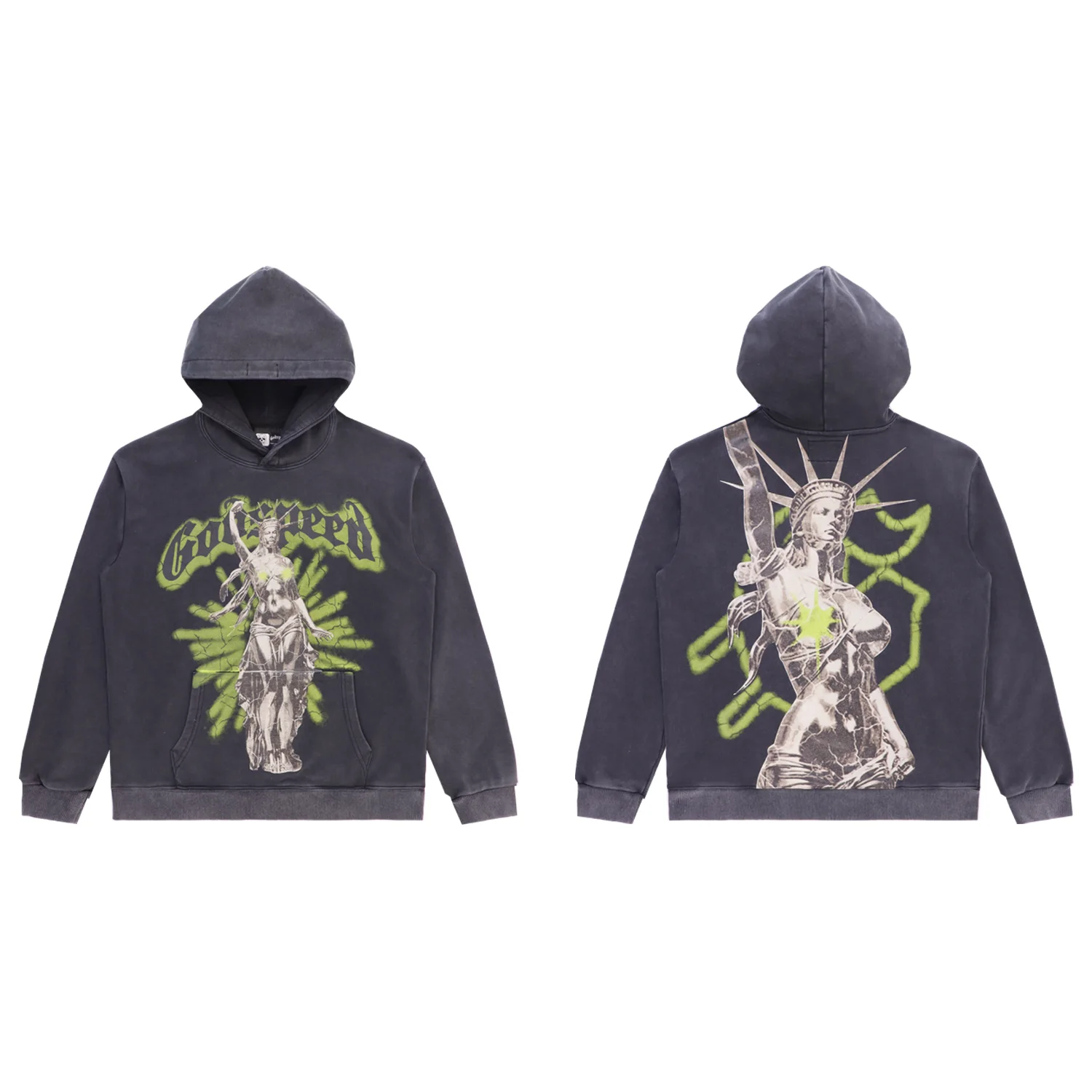 Godspeed Graphic Print Washed Cotton Hoodie D12811860 — view 3