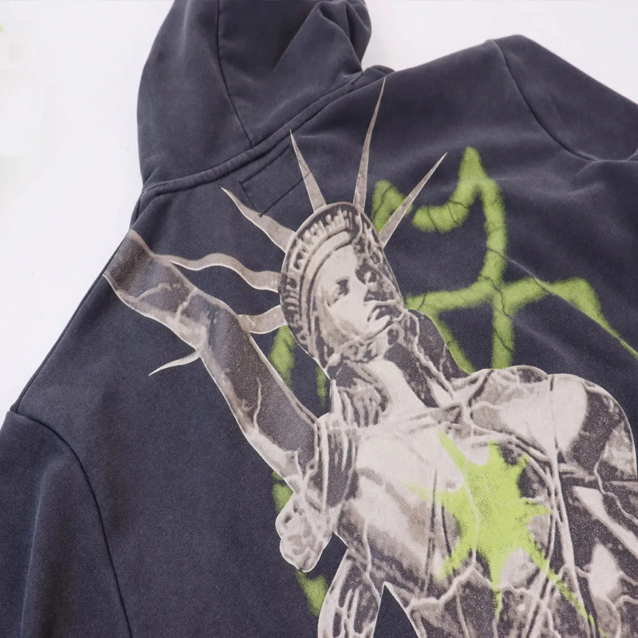 Godspeed Graphic Print Washed Cotton Hoodie D12811860 — view 4