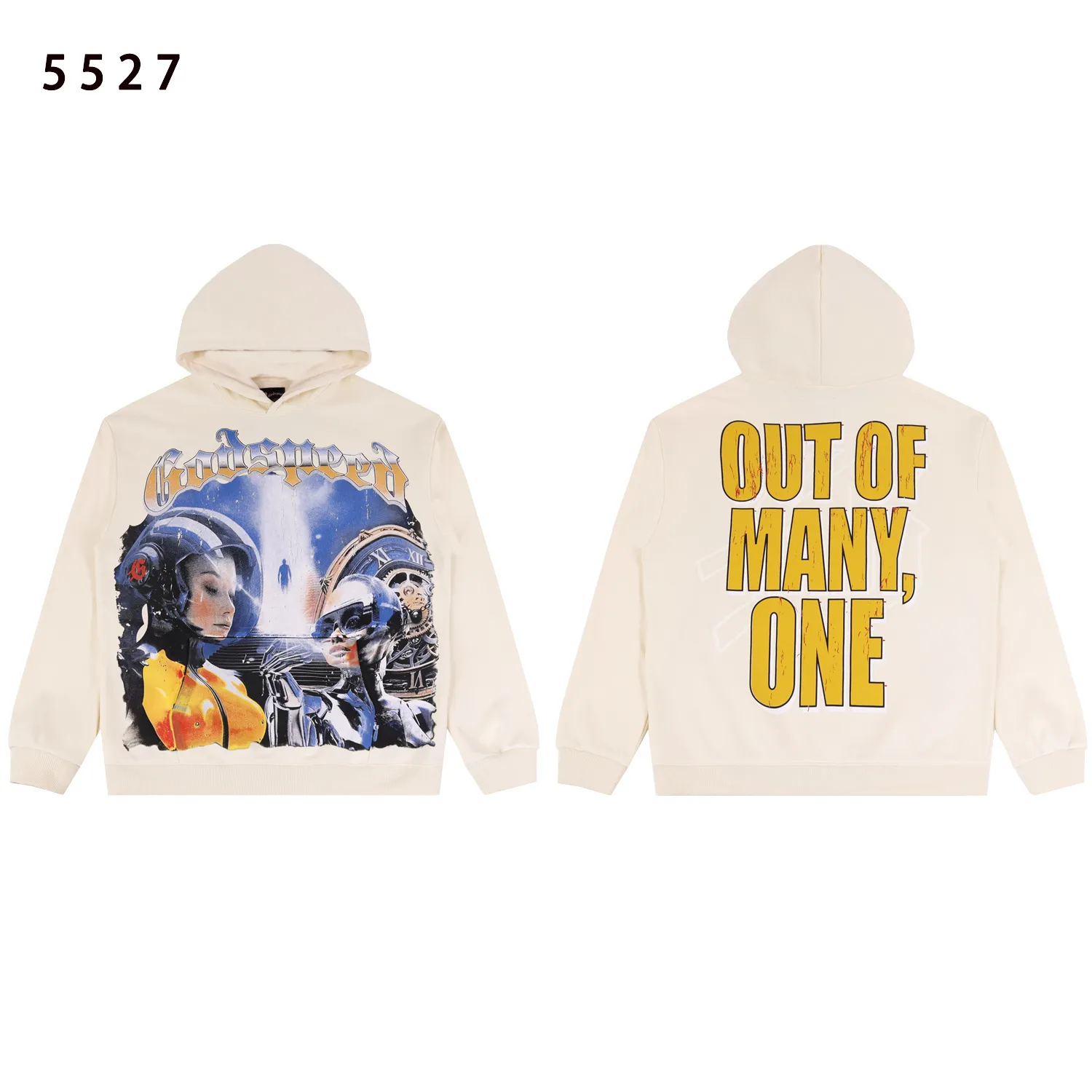 Godspeed Graphic Print Washed Hoodie D12811831 — view 3