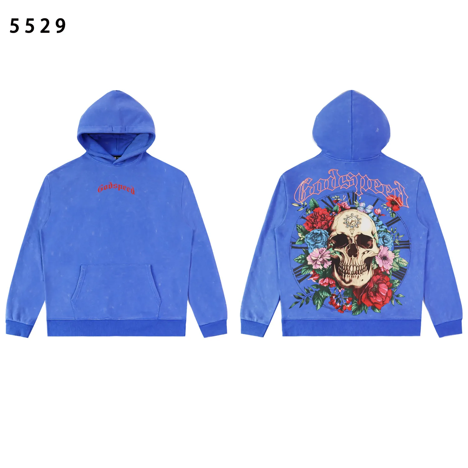 Skull and Rose Graphic Washed Hoodie D12811830 — view 3