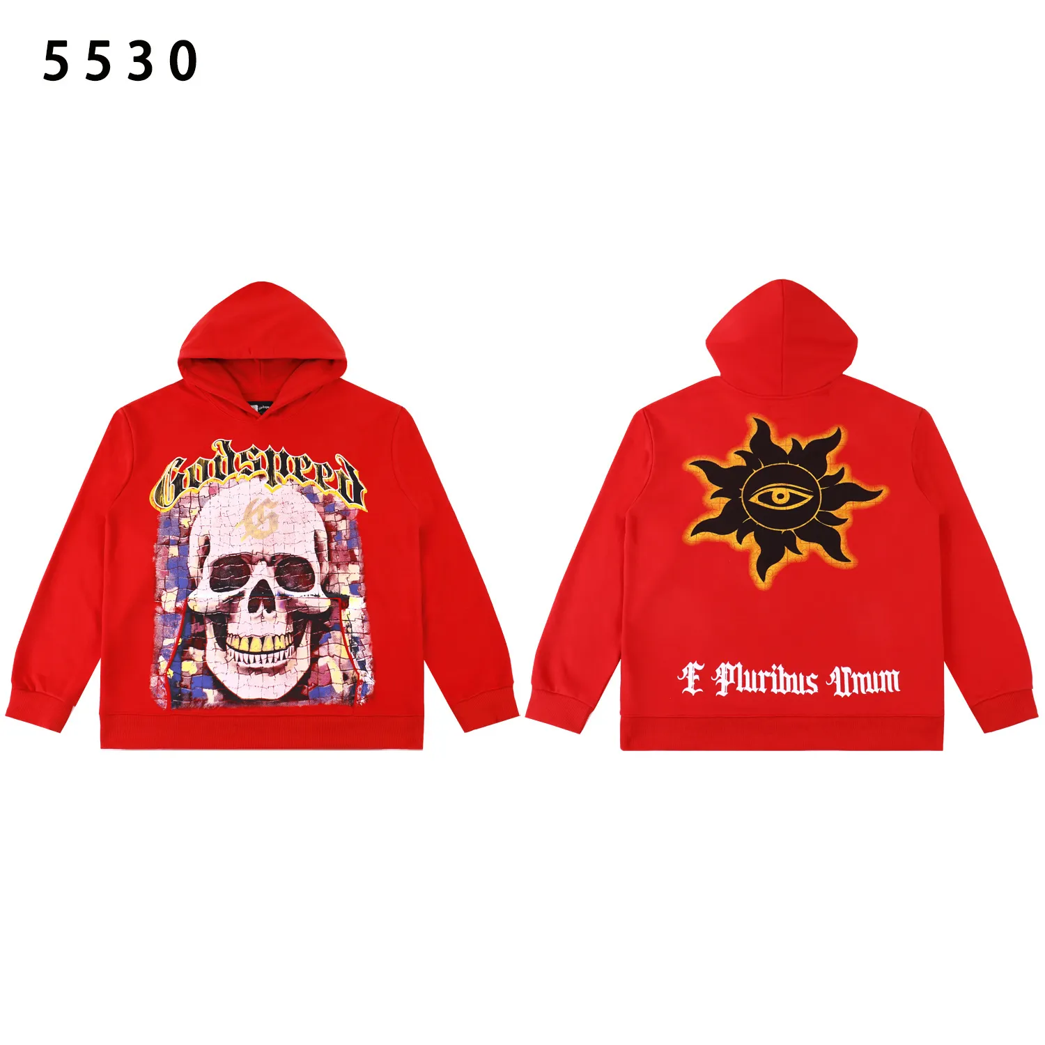 Godspeed Skull Graphic Washed Hoodie D12811833 — view 3