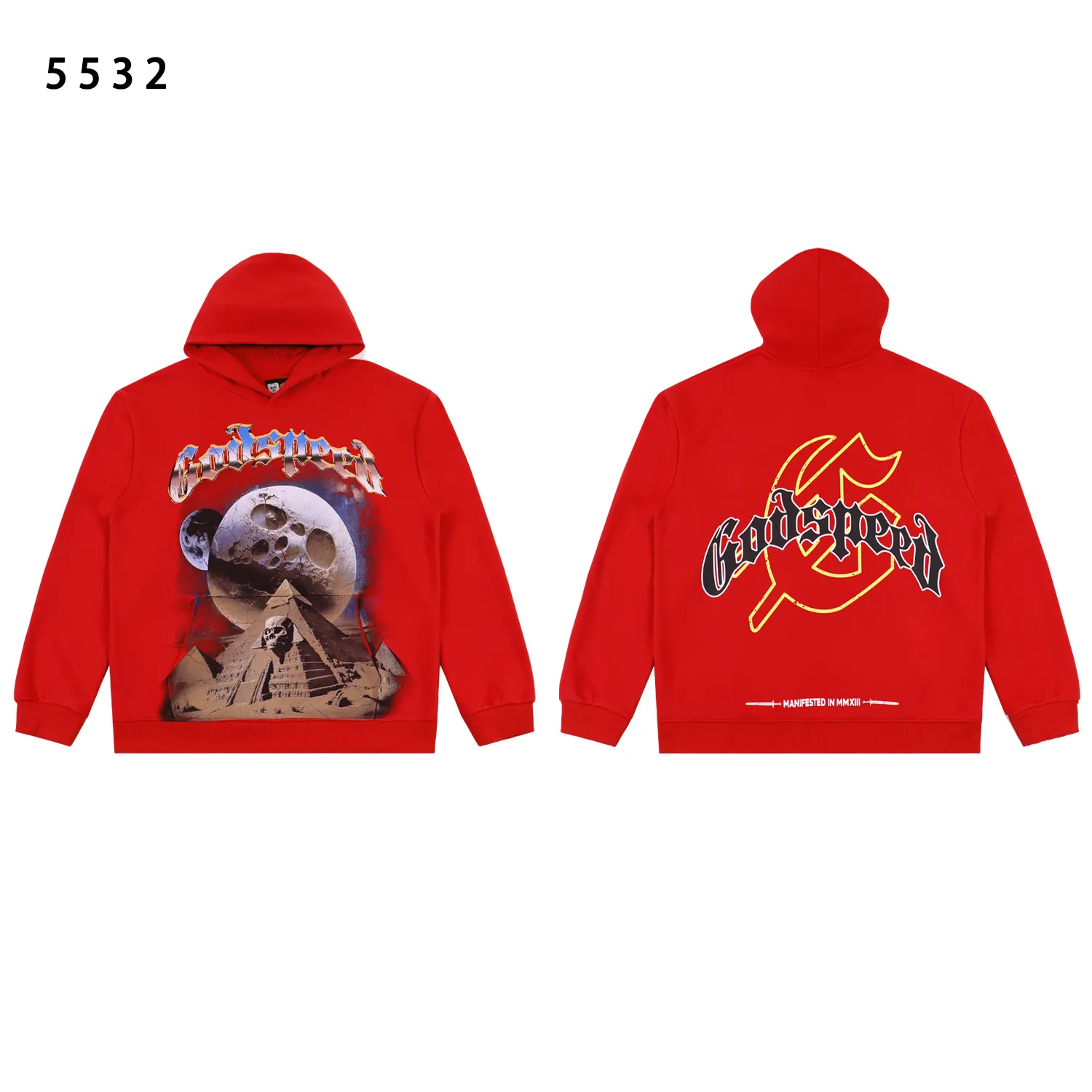 Godspeed Graphic Print Washed Cotton Hoodie D12811837 — view 2
