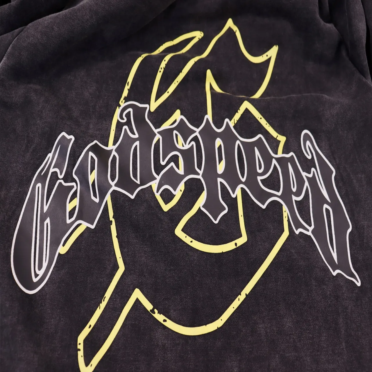 Godspeed Graphic Print Washed Cotton Hoodie D12811837 — view 4