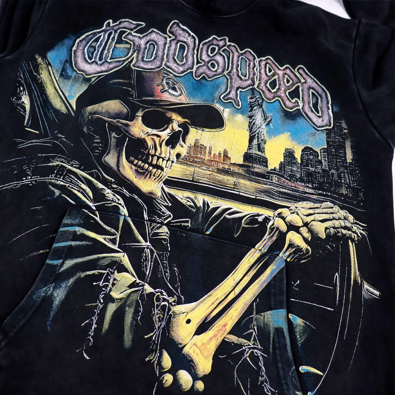 Godspeed Graphic Print Acid-Wash Hoodie D12811832 — view 5