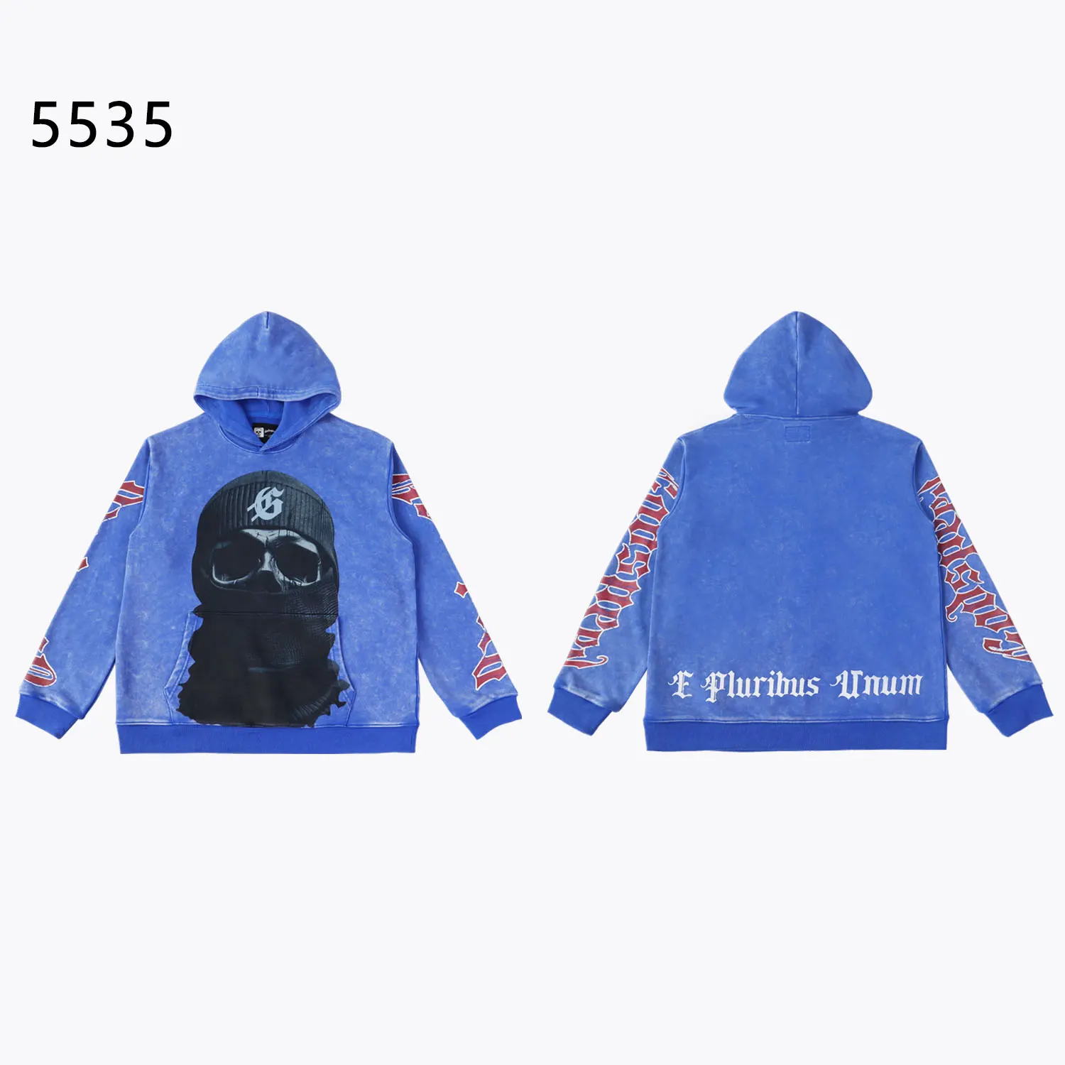 Graphic Print Washed Cotton Hoodie D12811838 — view 2