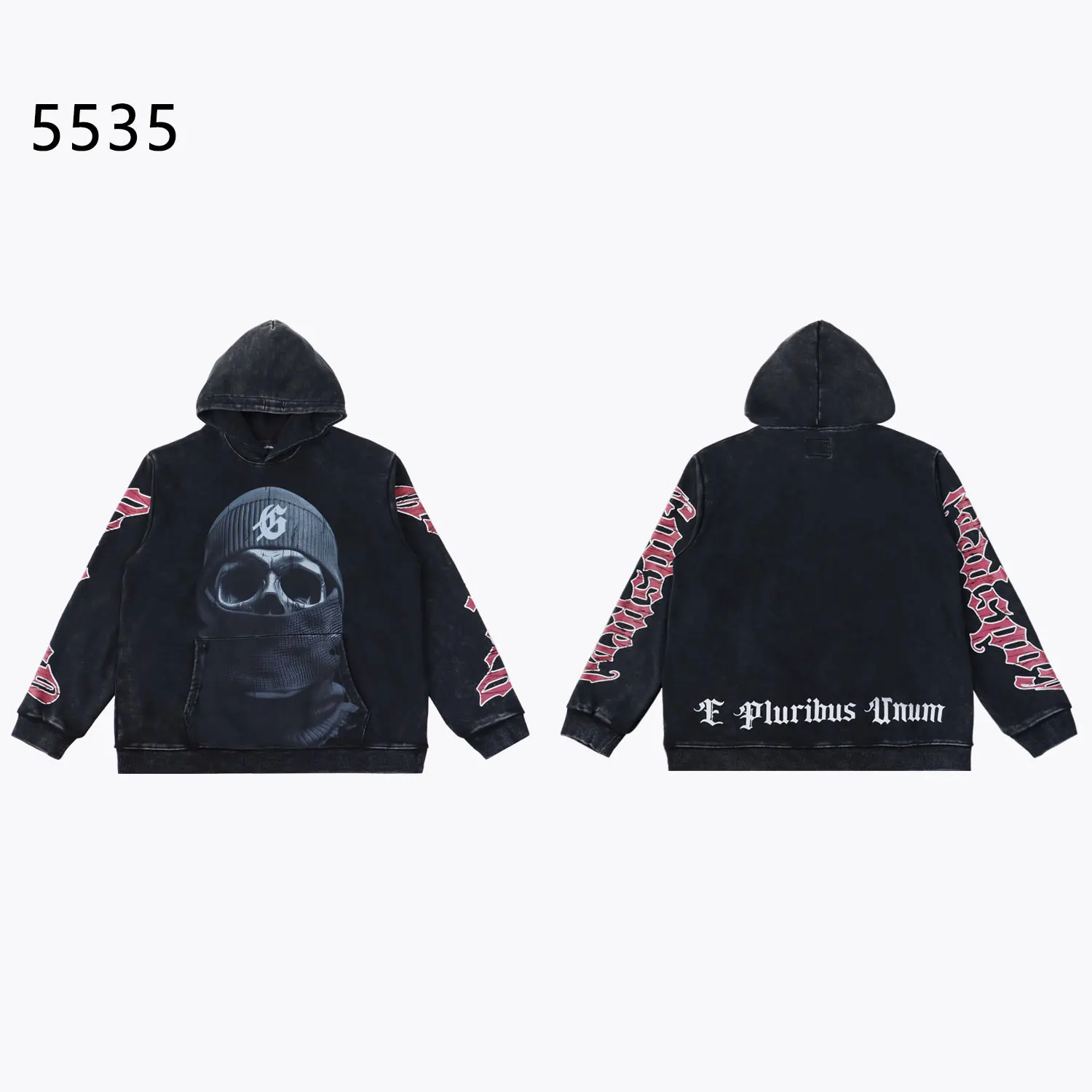 Graphic Print Washed Cotton Hoodie D12811838 — view 3