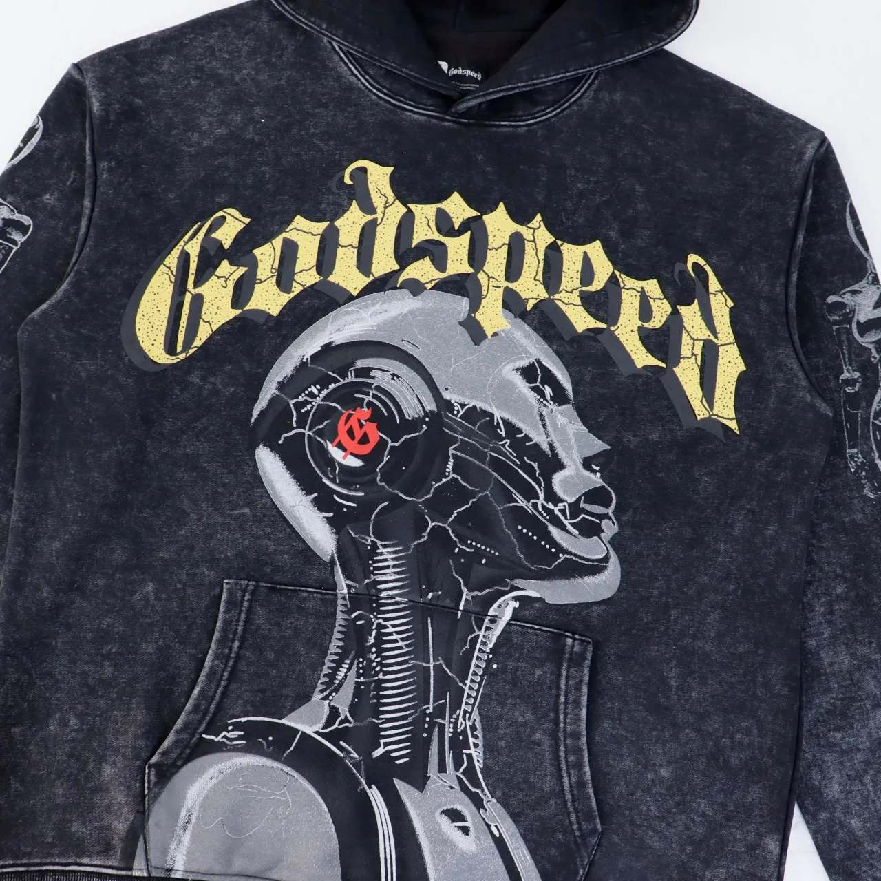 Godspeed Graphic Print Washed Cotton Hoodie D12811806 — view 4
