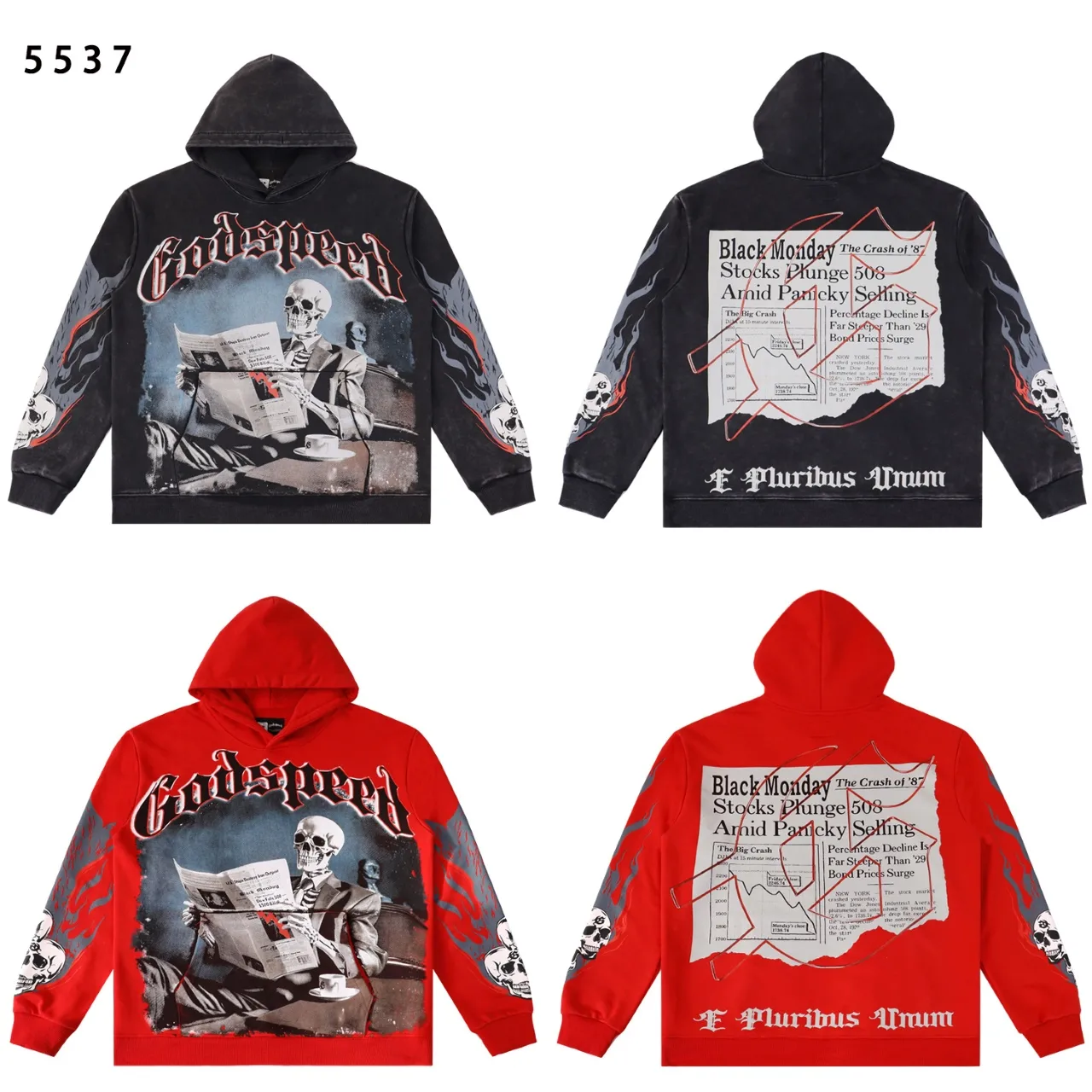 Godspeed Graphic Print Washed Hoodie D12811839