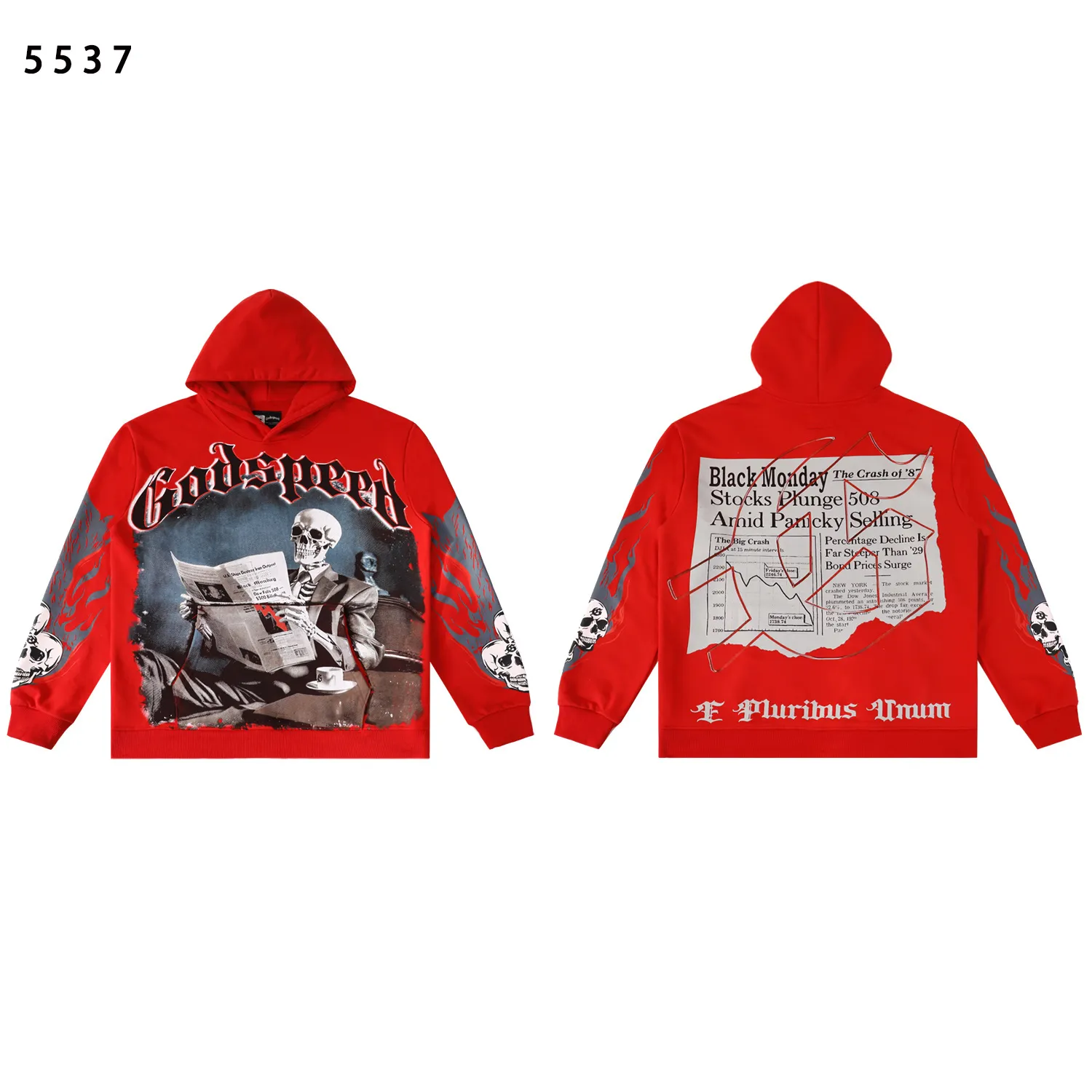 Godspeed Graphic Print Washed Hoodie D12811839 — view 3