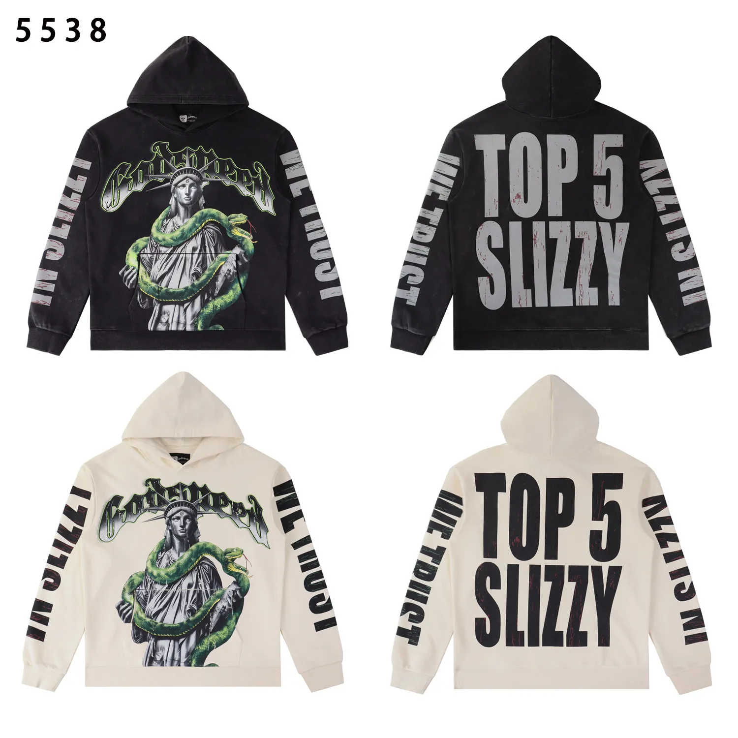 Graphic Print Washed Cotton Hoodie D12811840