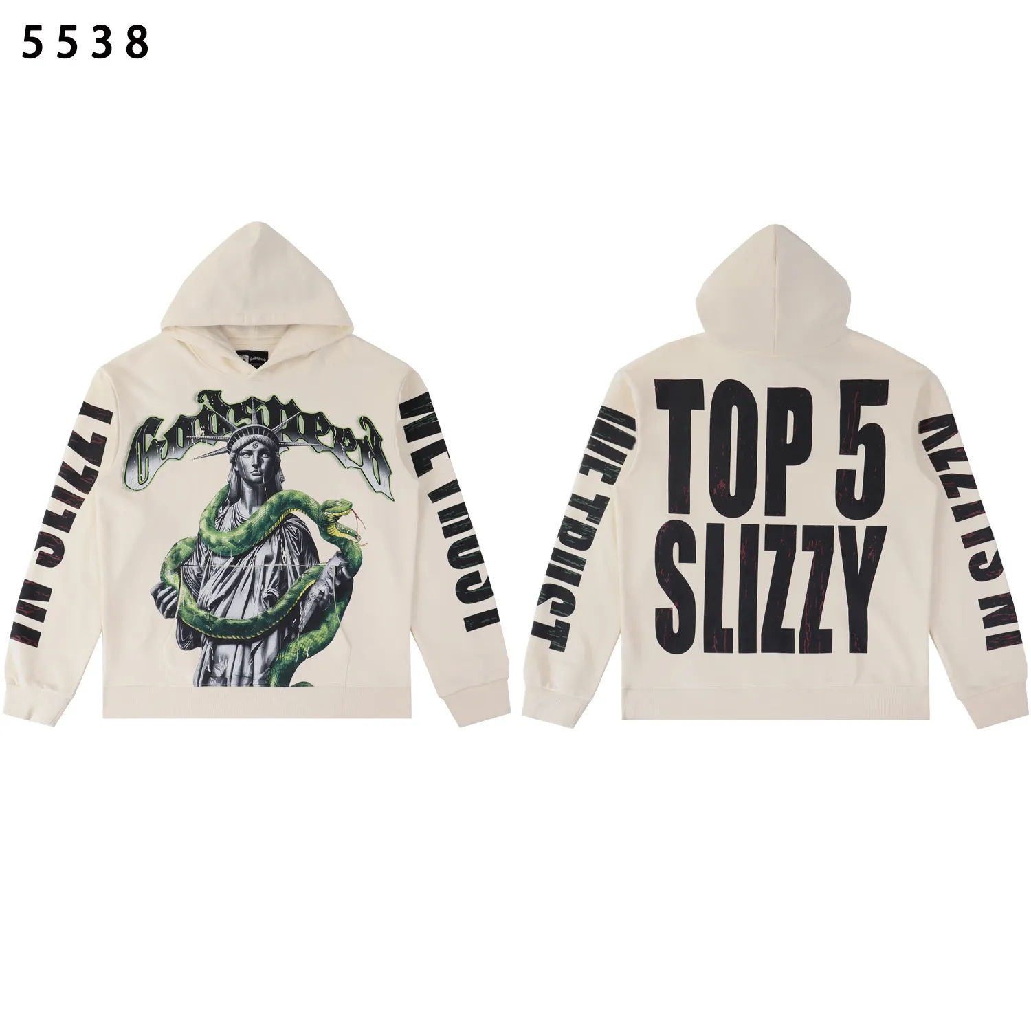 Graphic Print Washed Cotton Hoodie D12811840 — view 2
