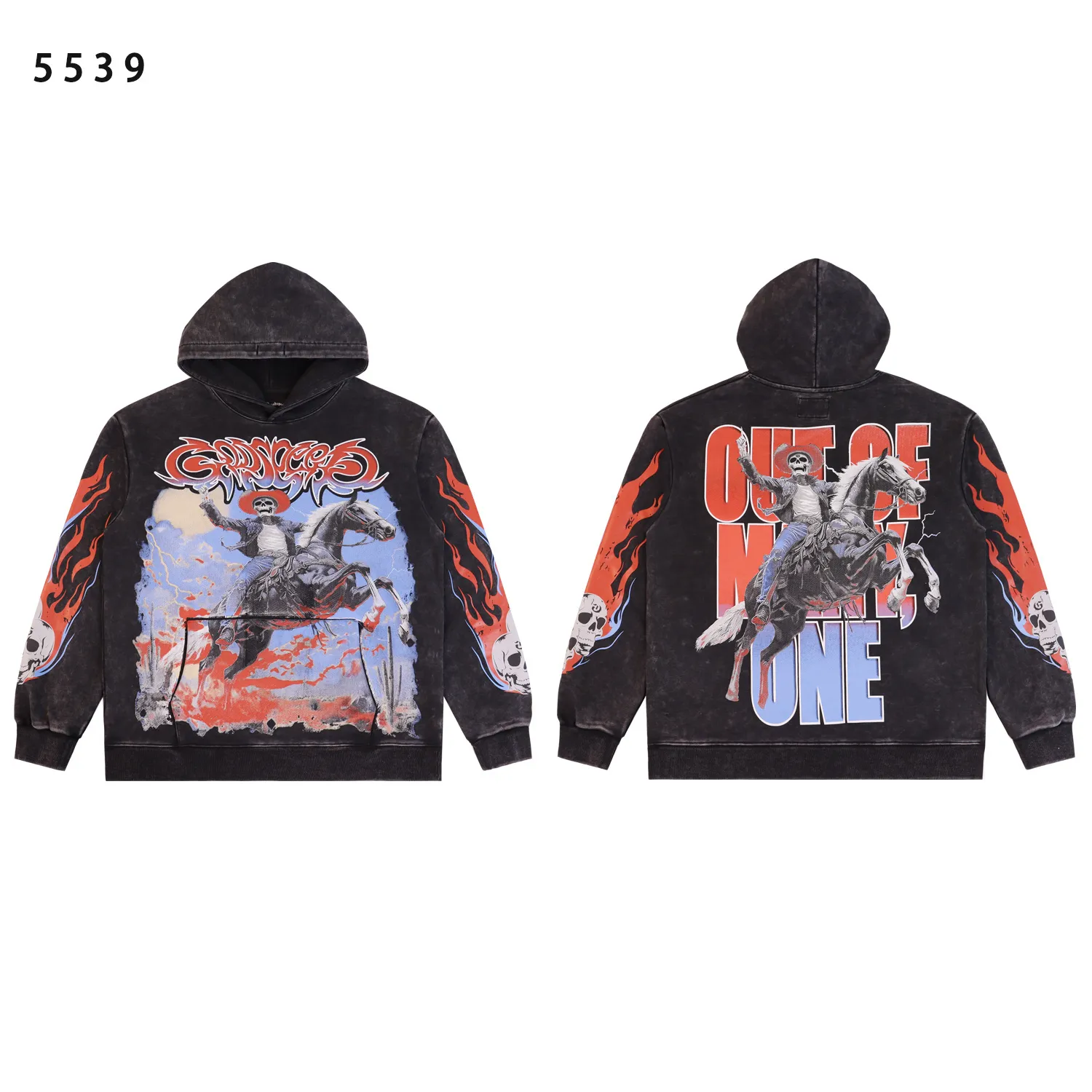 Godspeed Graphic Print Washed Hoodie D12811841 — view 2