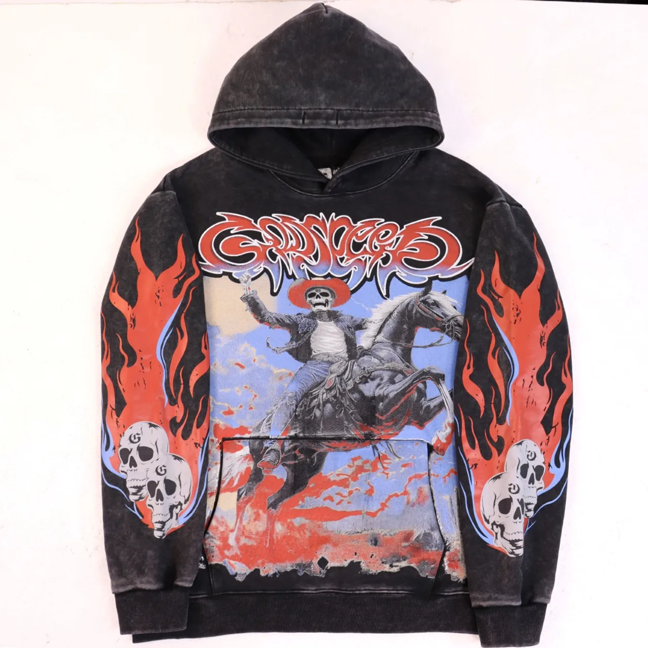 Godspeed Graphic Print Washed Hoodie D12811841 — view 4